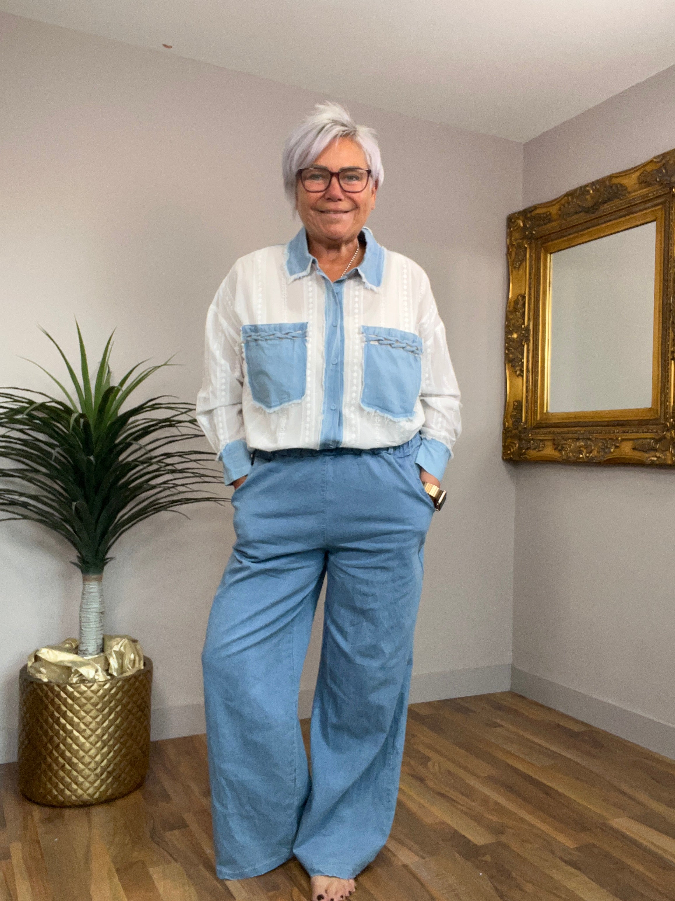 Coastal Breeze Embroidered  Shirt