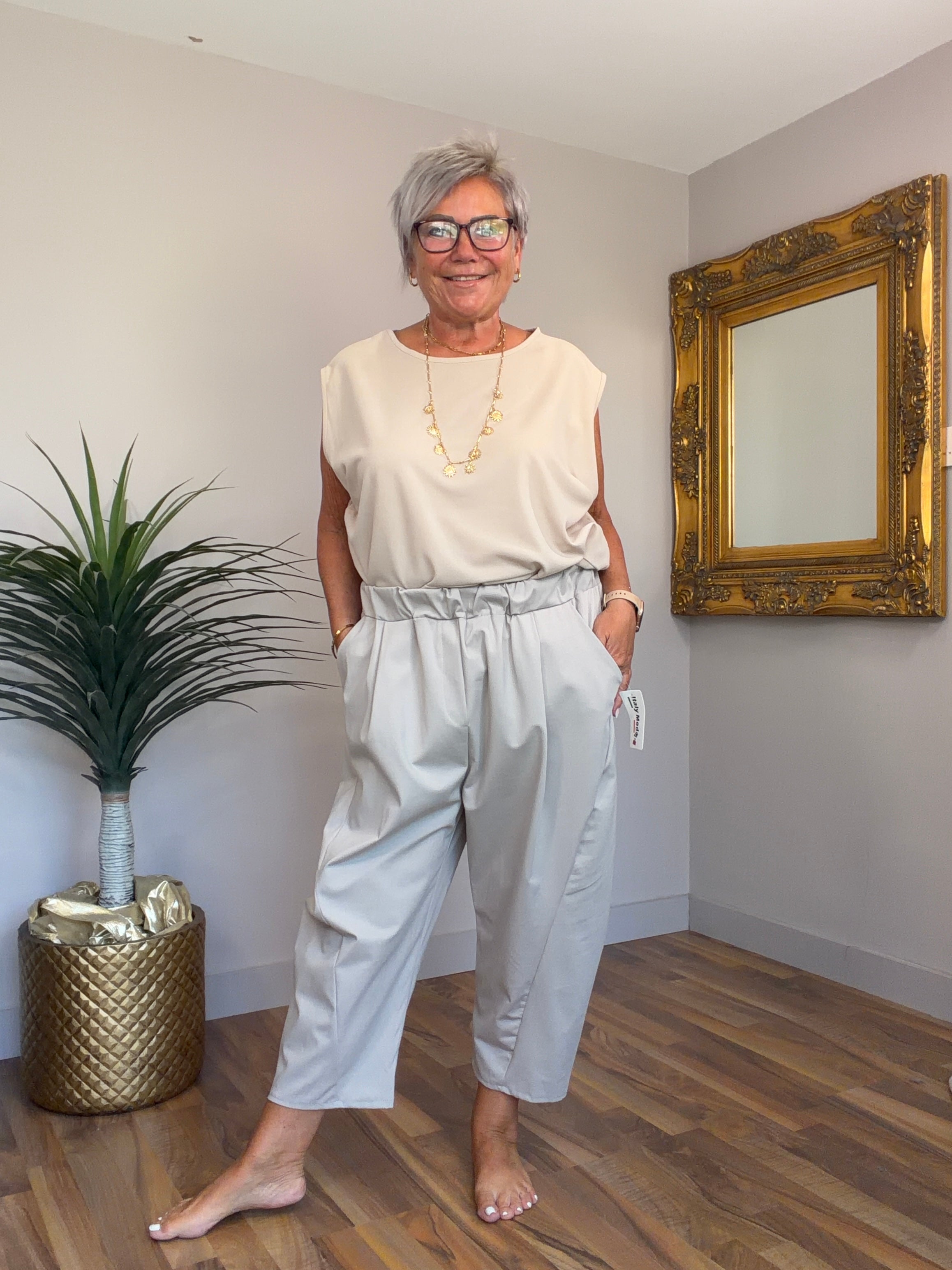 3/4 Barrel Leg Stretch Pants ( buy 2 for £45)