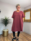🔥 Sale No Return - Jersey Diamonte V Neck Dress/Tunic