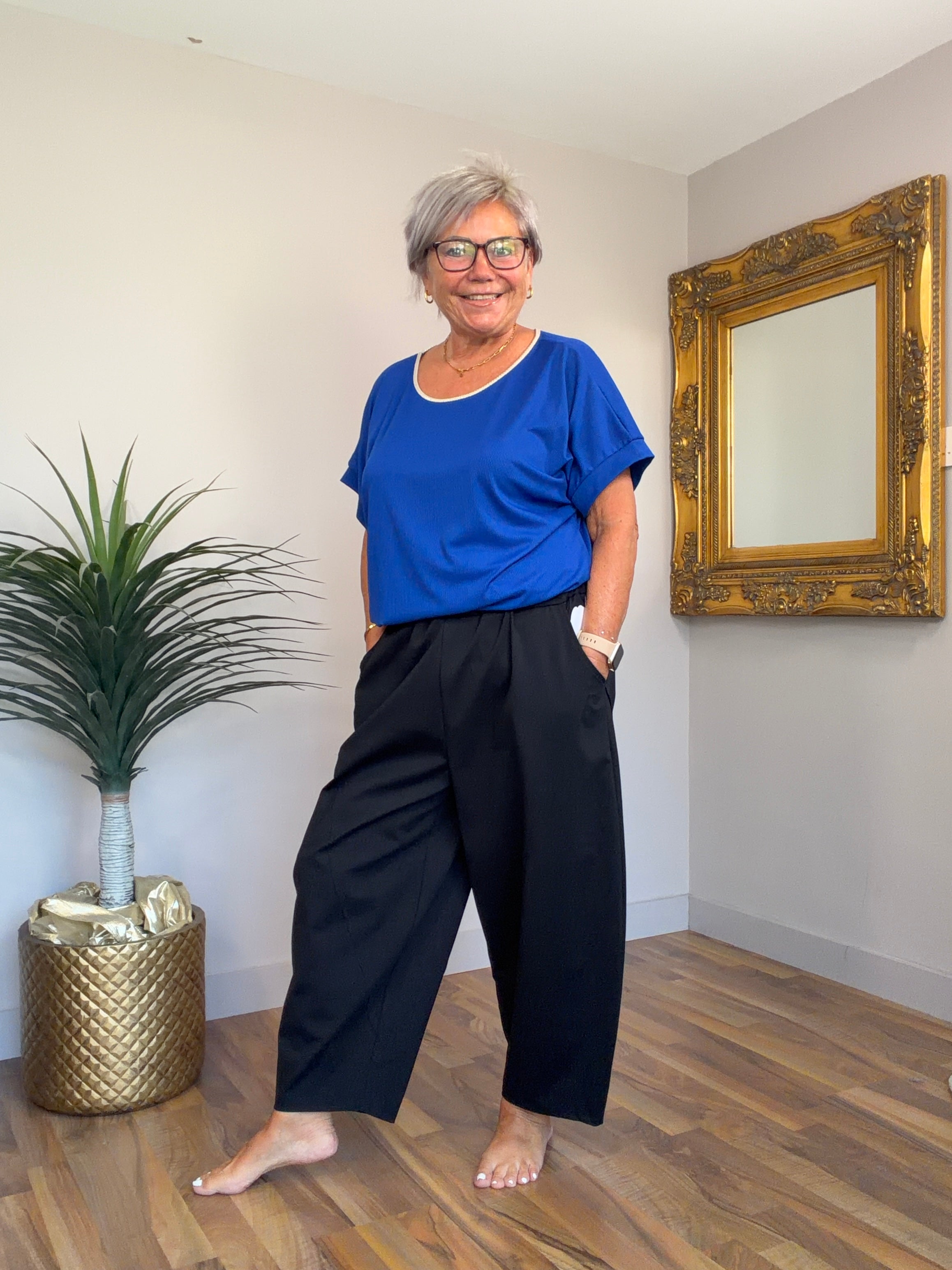 Tanisha Lightweight Scuba Barrel Leg Pants(matching jacket available )