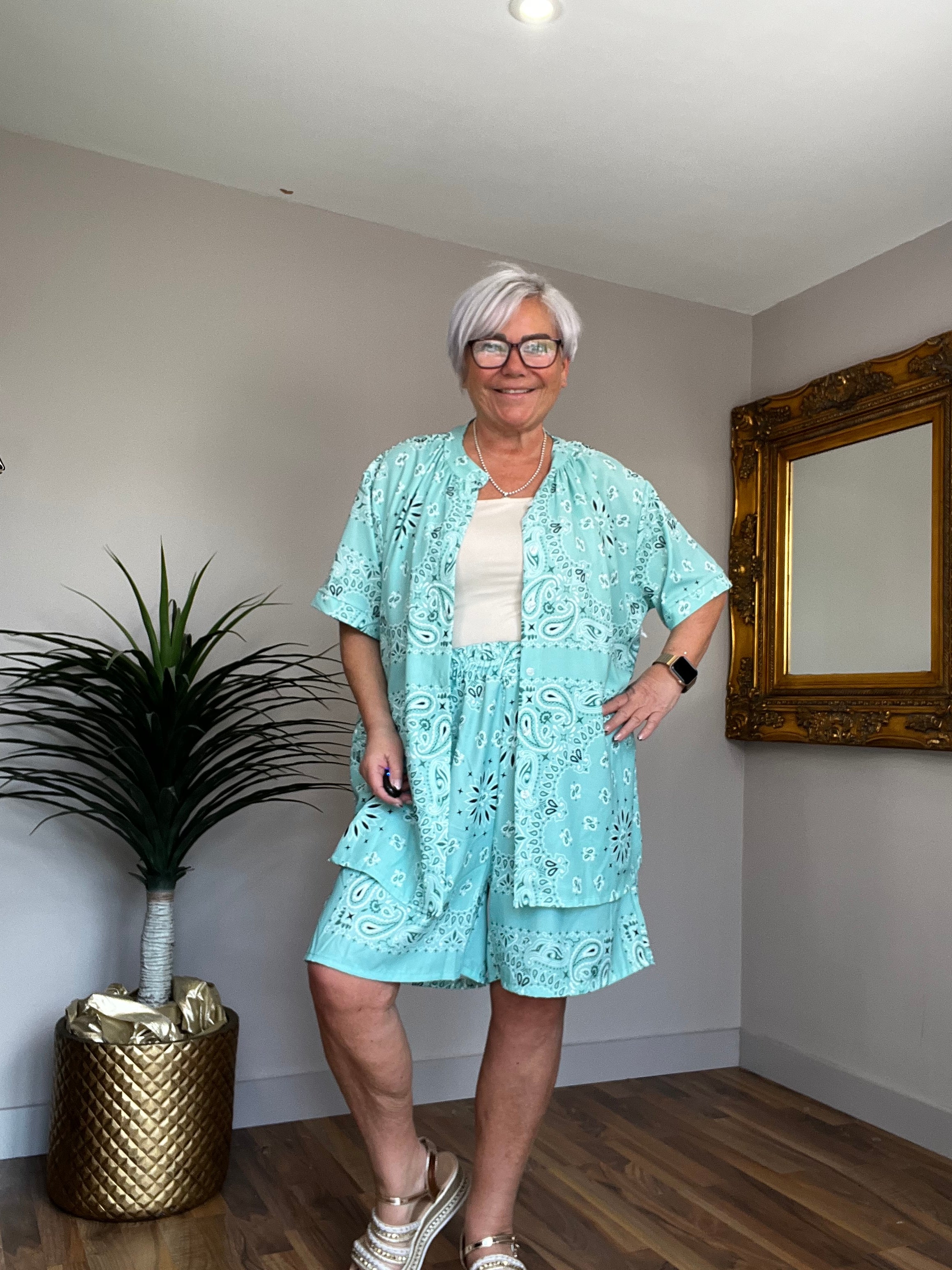 🔥 Sale No Return - Paisley Short Co Ord