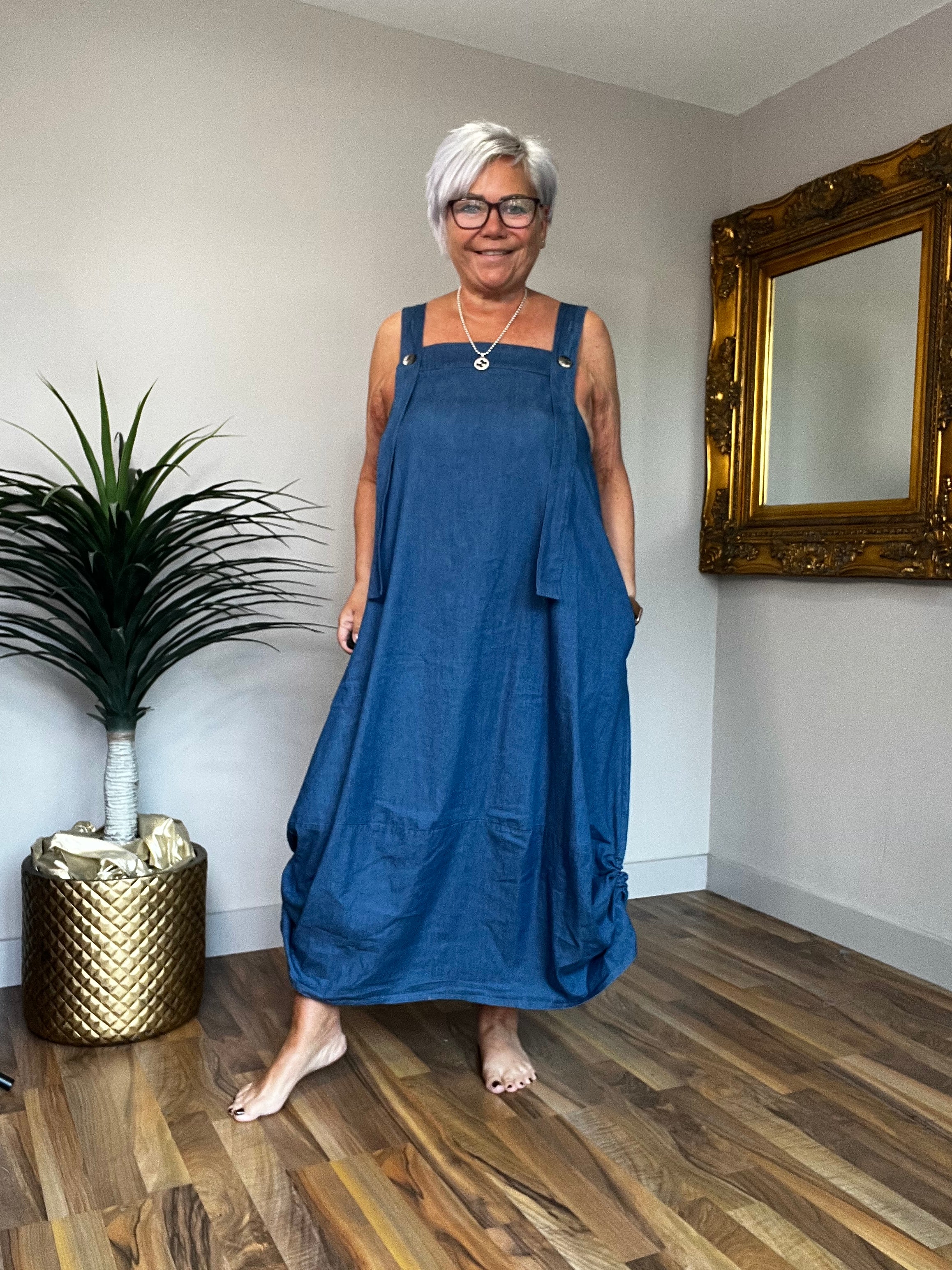 Denim Stretch Pinafore