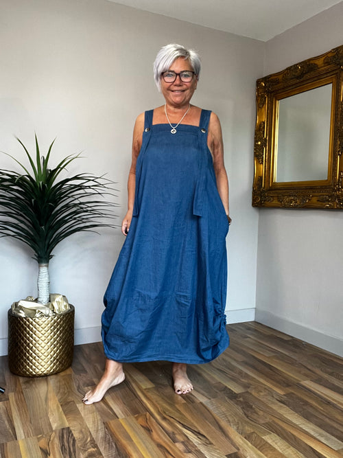 🔥 Dale No Return - Denim Stretch Pinafore