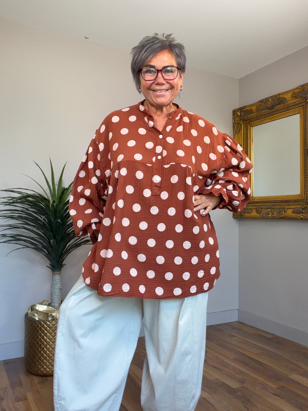 Serena Polka Top