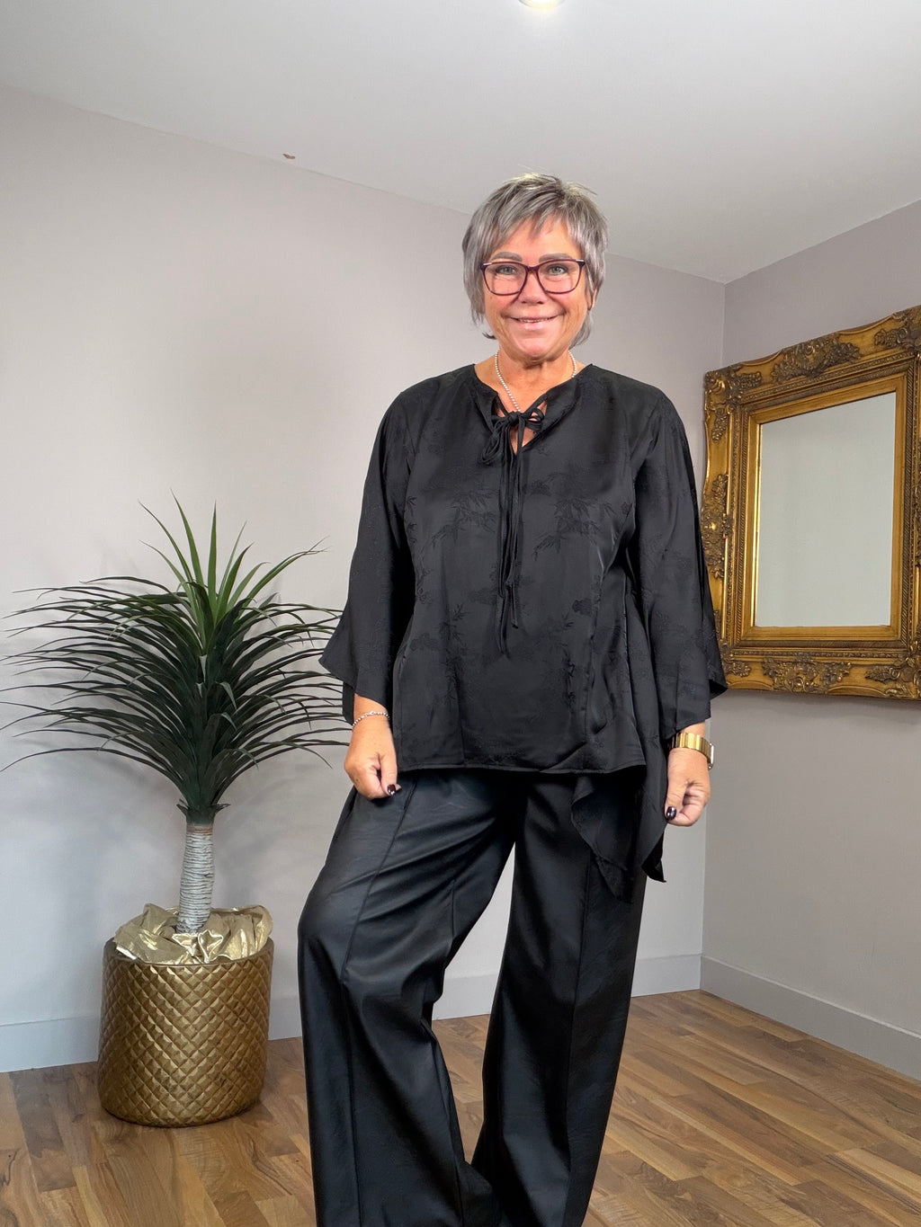 🔥 Sale No Return - Luxury Satin Feel Embroidered Top