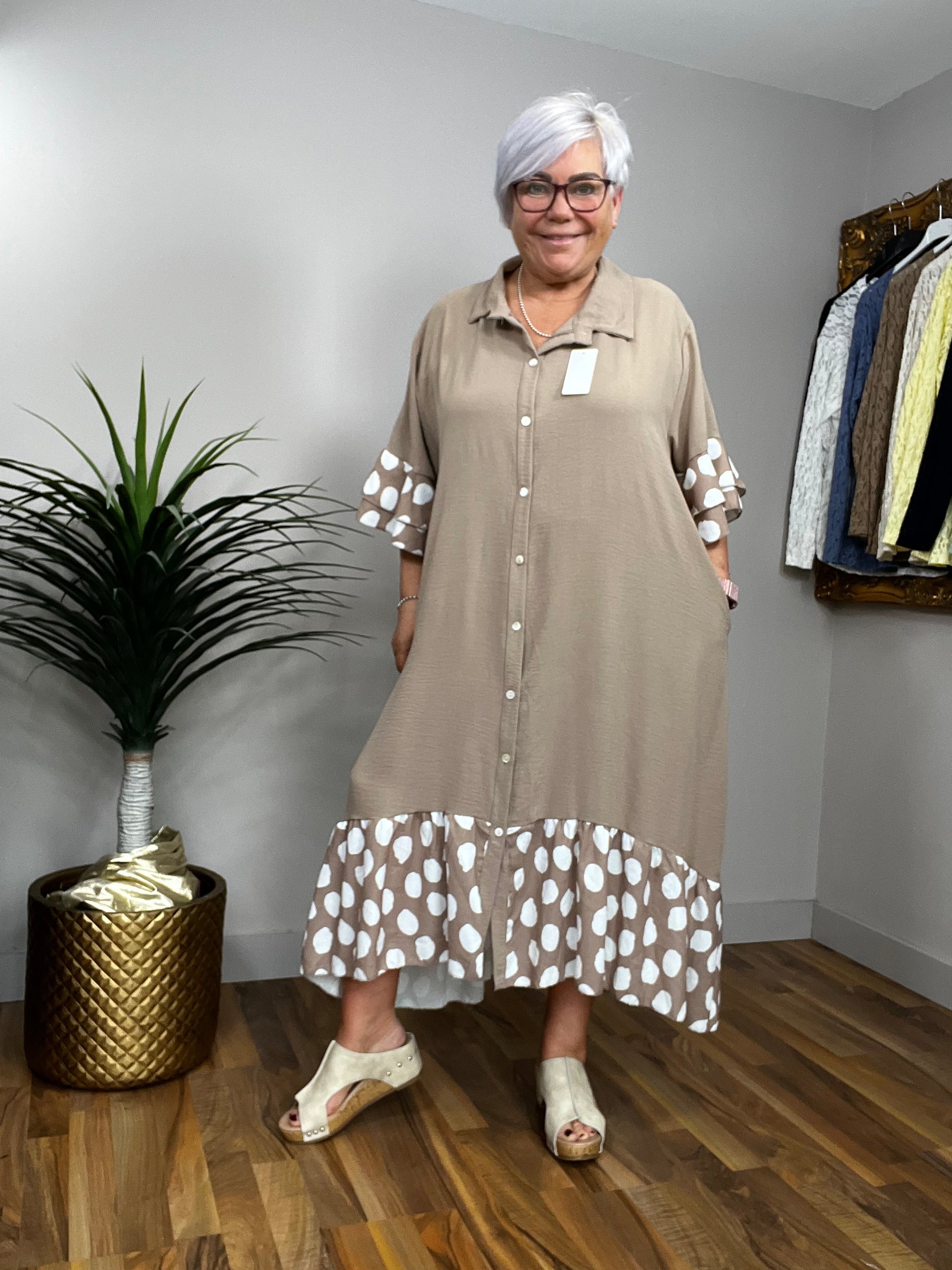 Polka Dot Shirt Dress