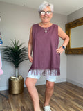 Cotton & Linen Mix Tassel Vest