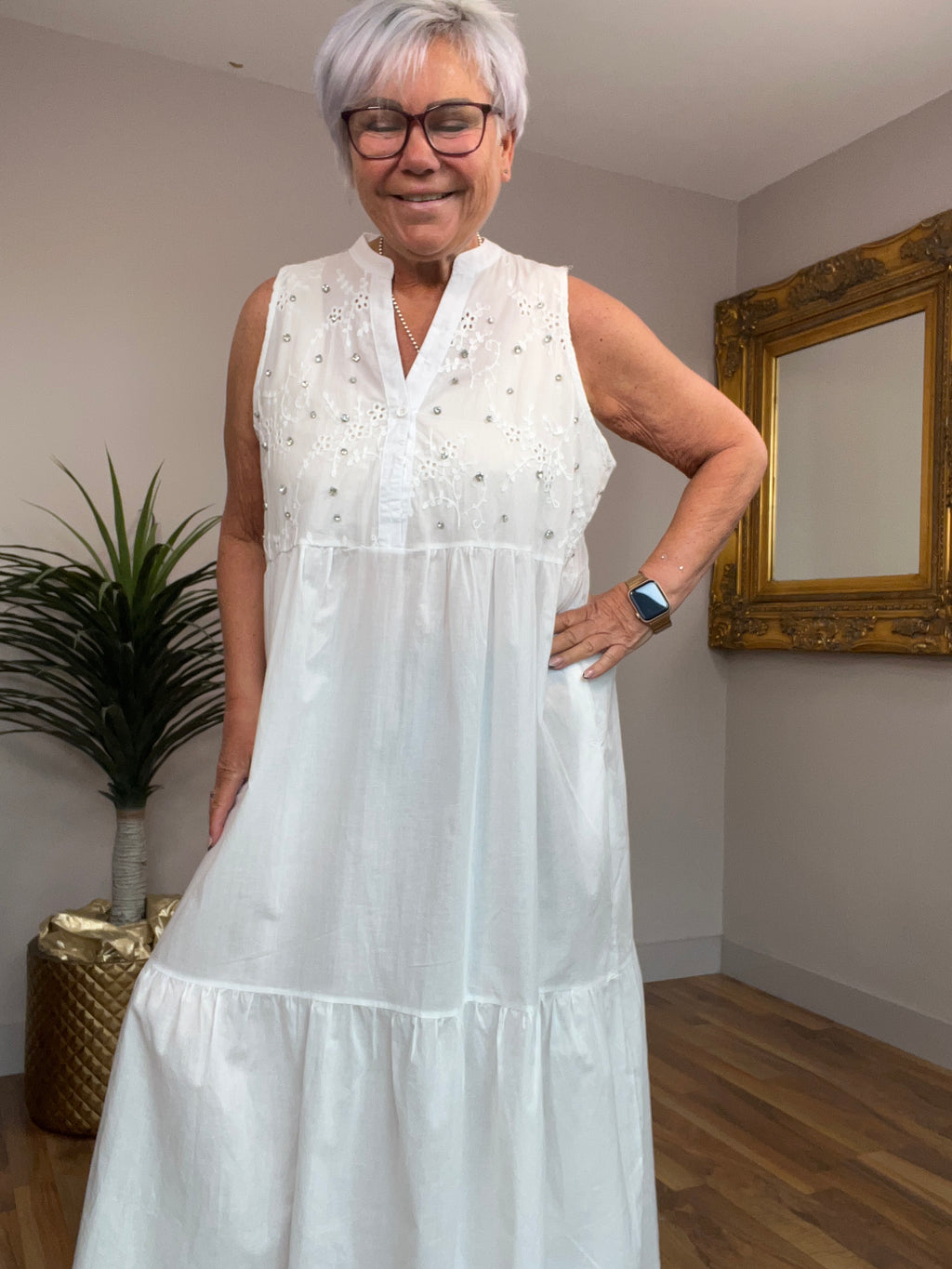Flyout Diamonte Meadow Dress