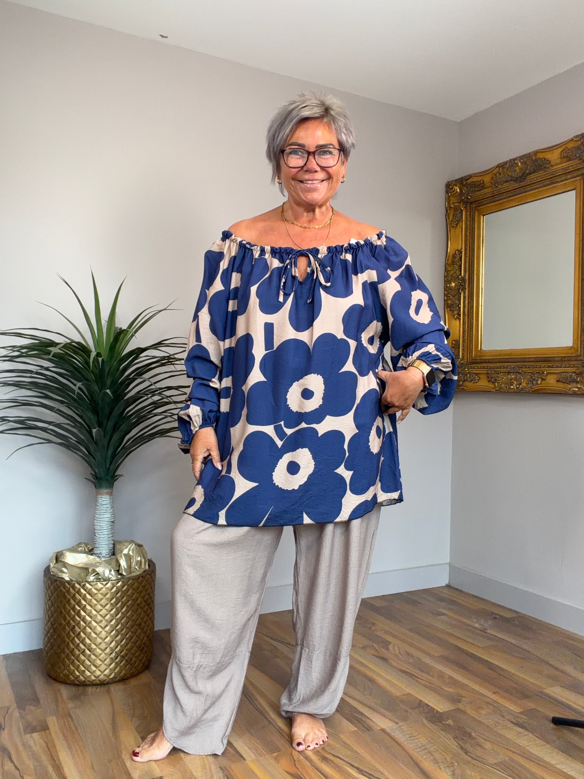 Bardot Floral Top
