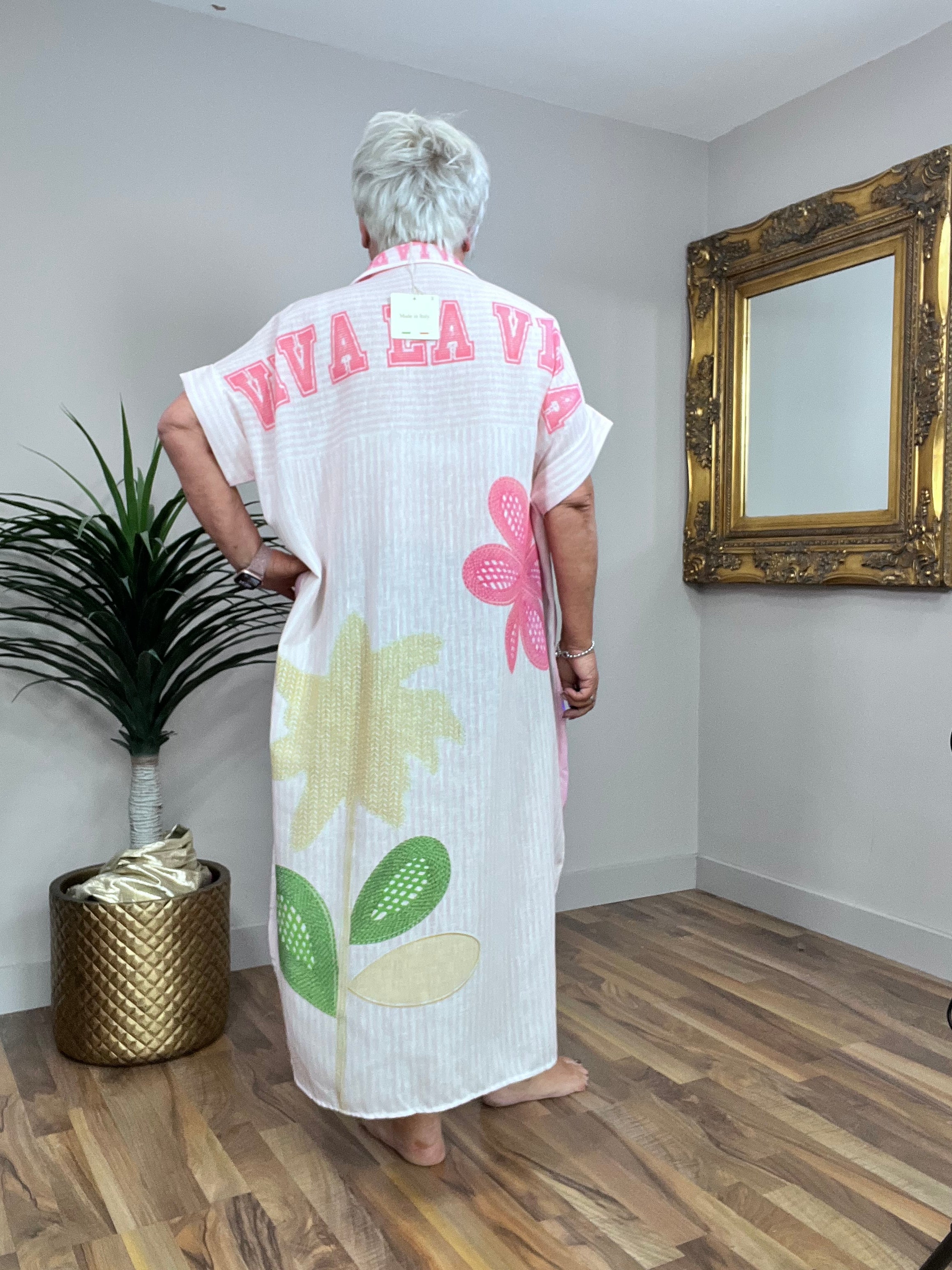 Summer Floral Shirt Dress