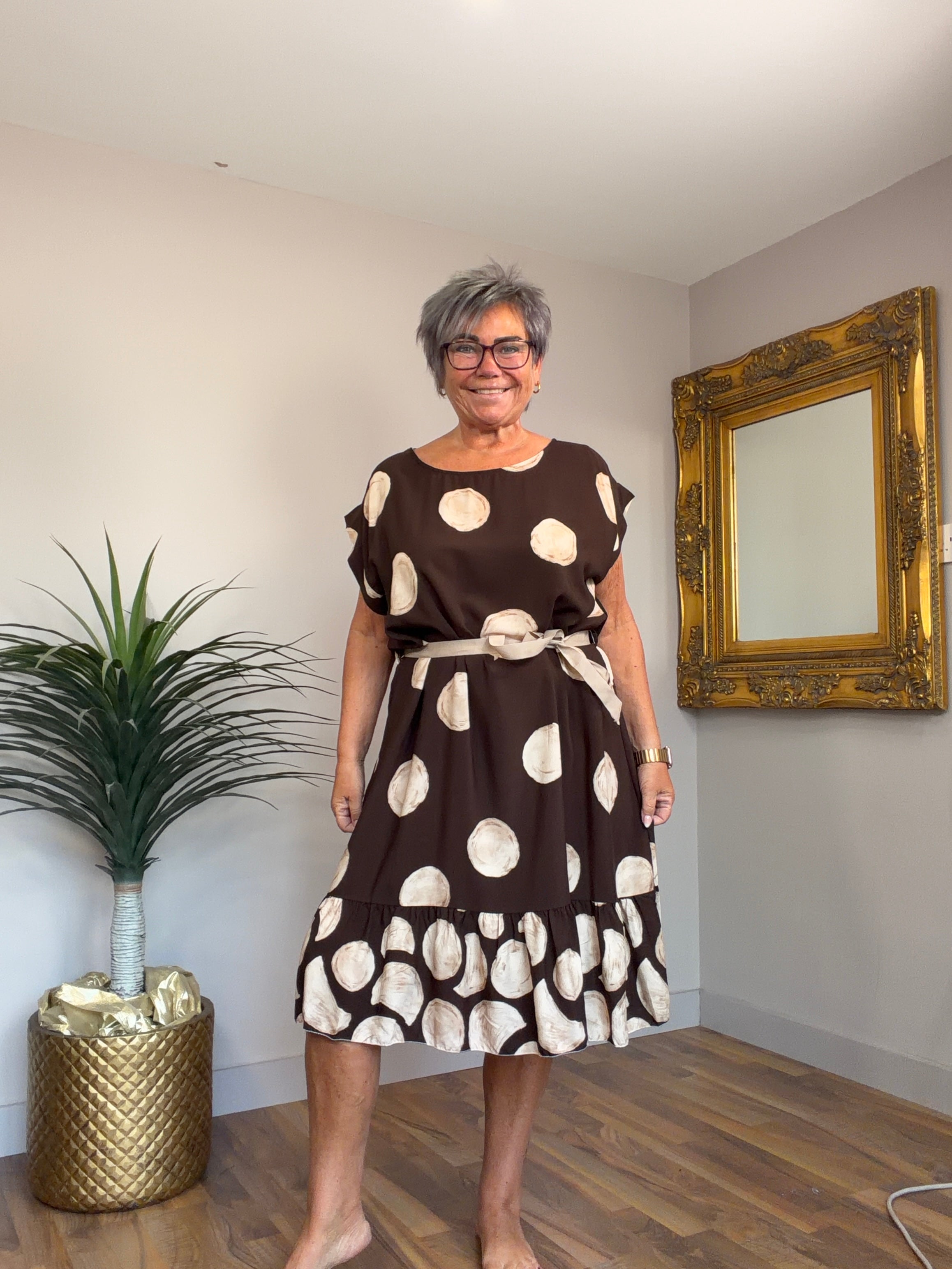 Penelope Polka Belted Dress