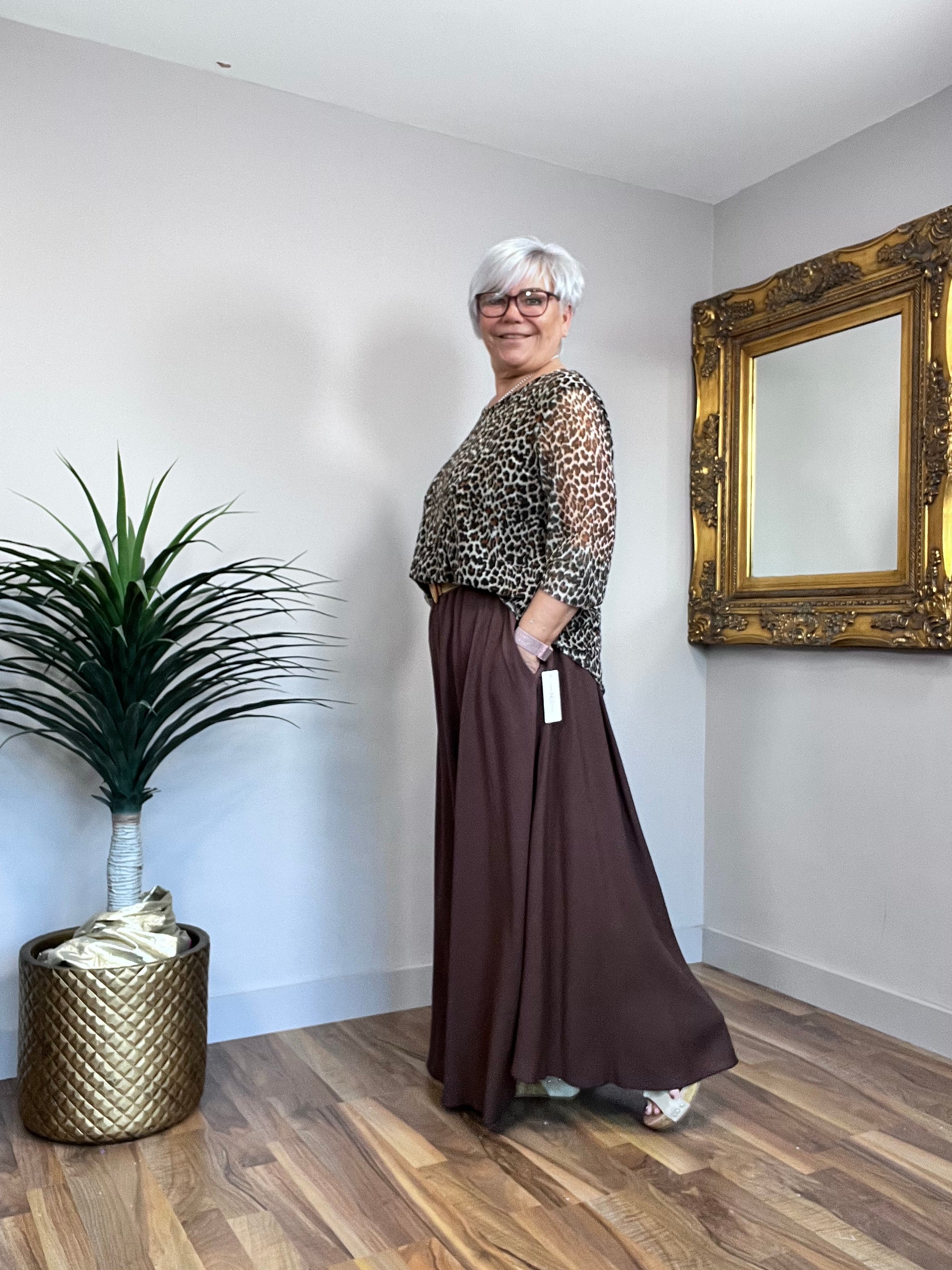 Sheer Animal Print Top