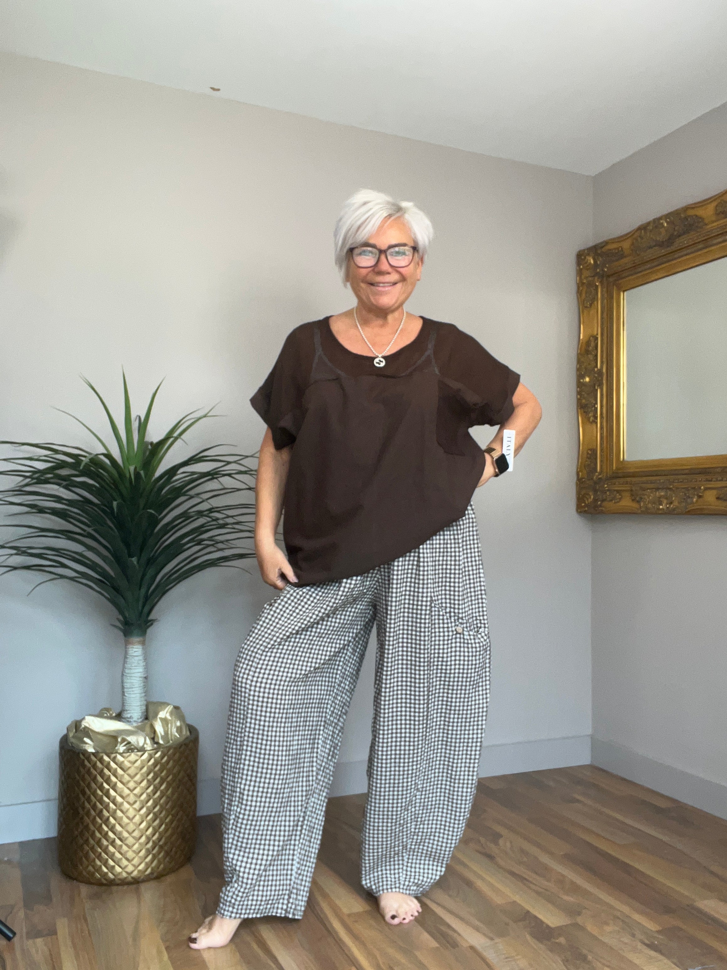 Gingham Cargo Pants