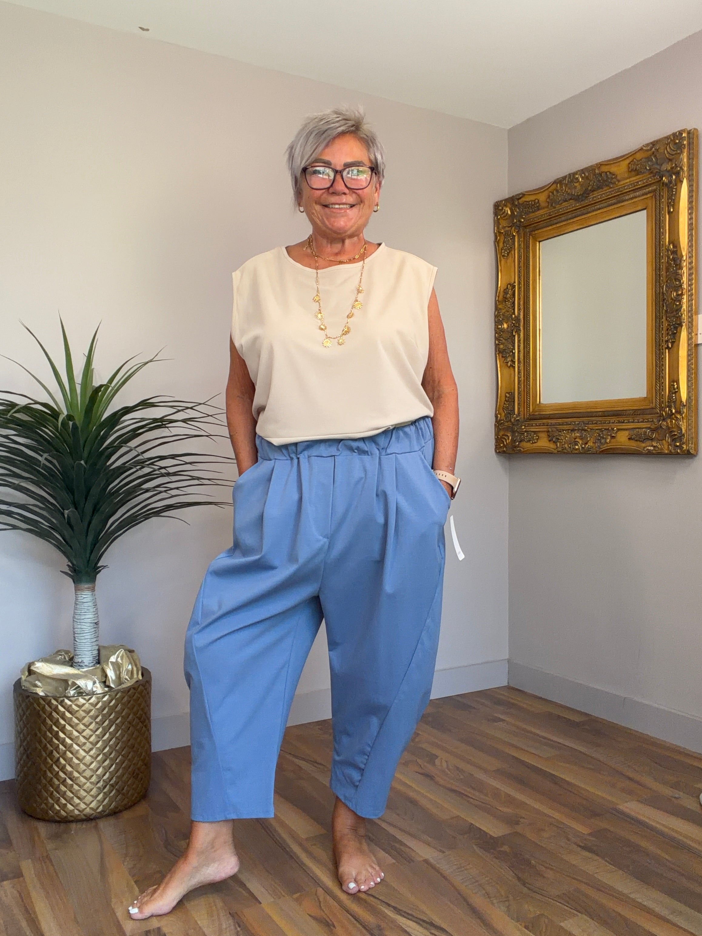 3/4 Barrel Leg Stretch Pants ( buy 2 for £45)