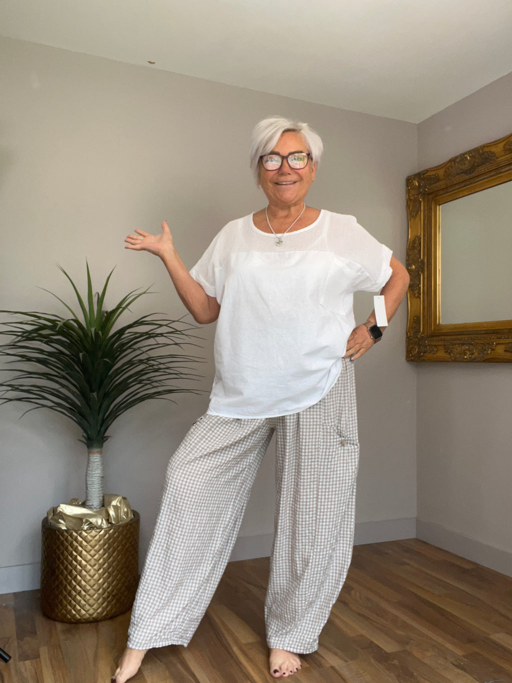 Gingham Cargo Pants