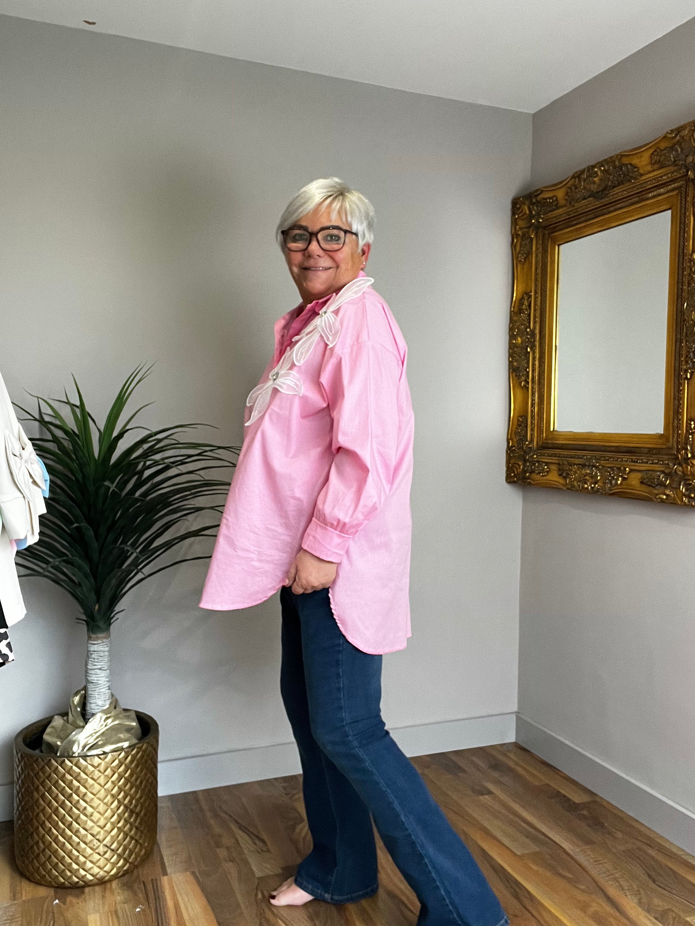 🔥 Sale No Return - Lily Cotten Diamanté Shirt