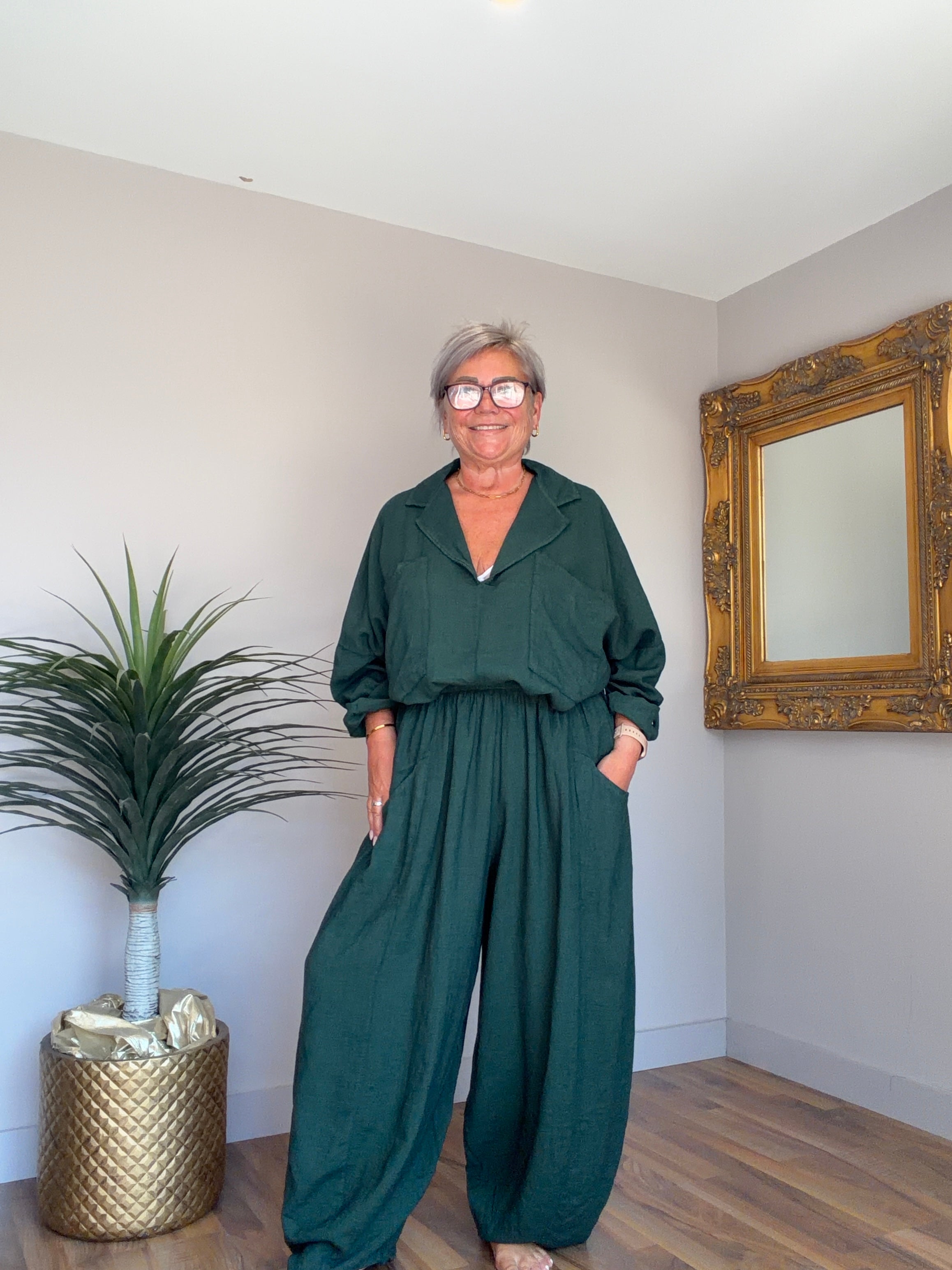 Lucinda Barrel Leg Linen Mix Pants (matching top available)