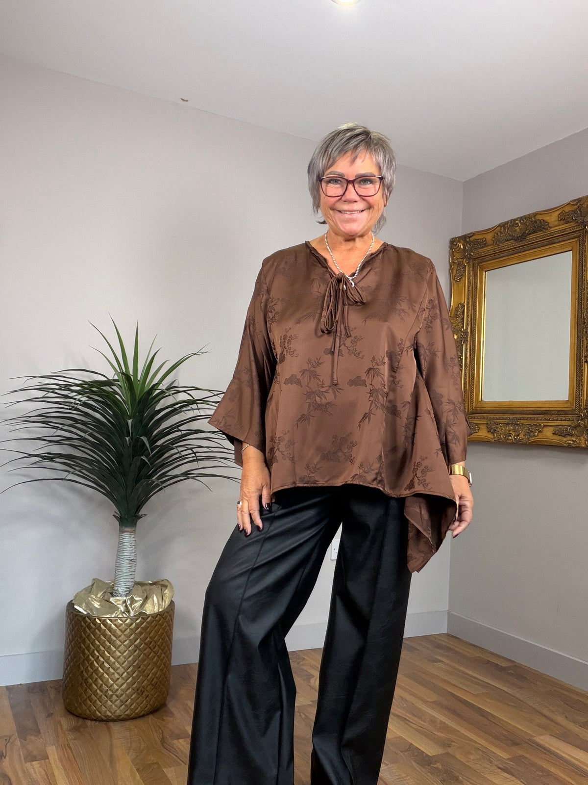 🔥 Sale No Return - Luxury Satin Feel Embroidered Top