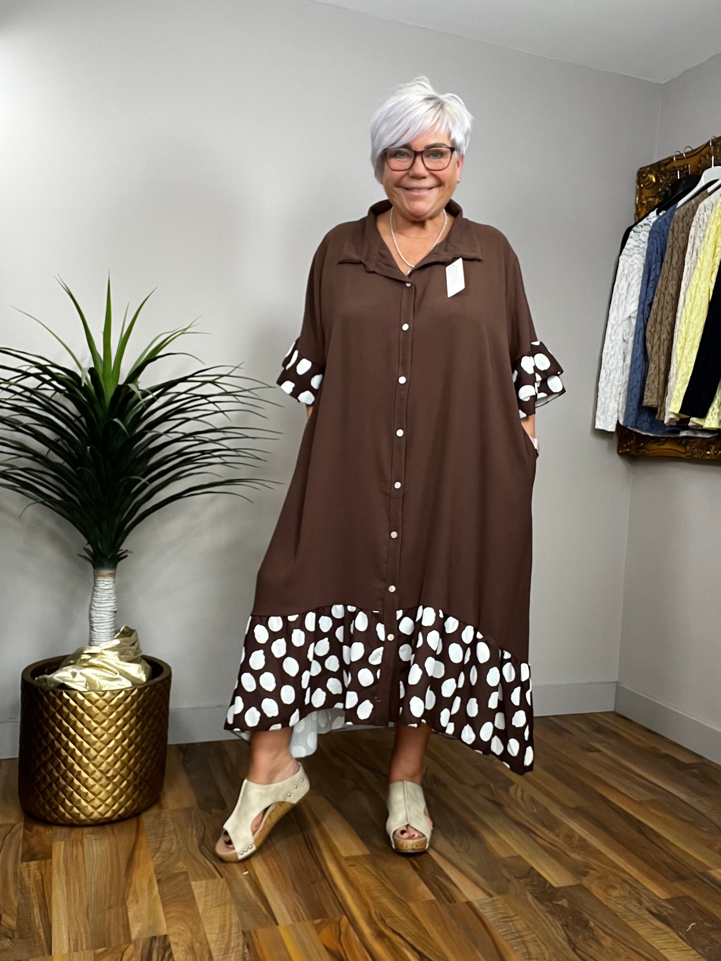 Polka Dot Shirt Dress