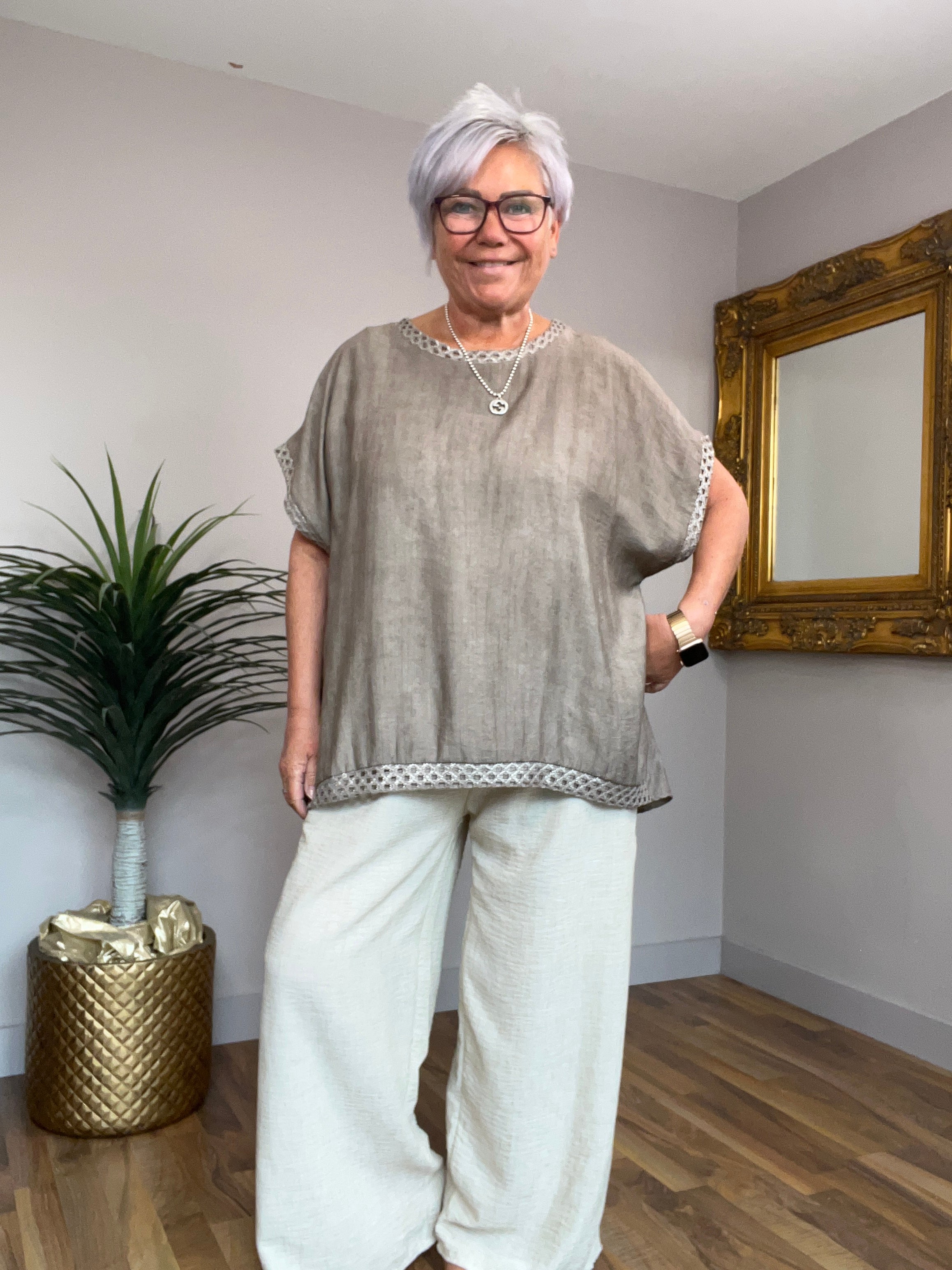 Harper Crochet Trim Top
