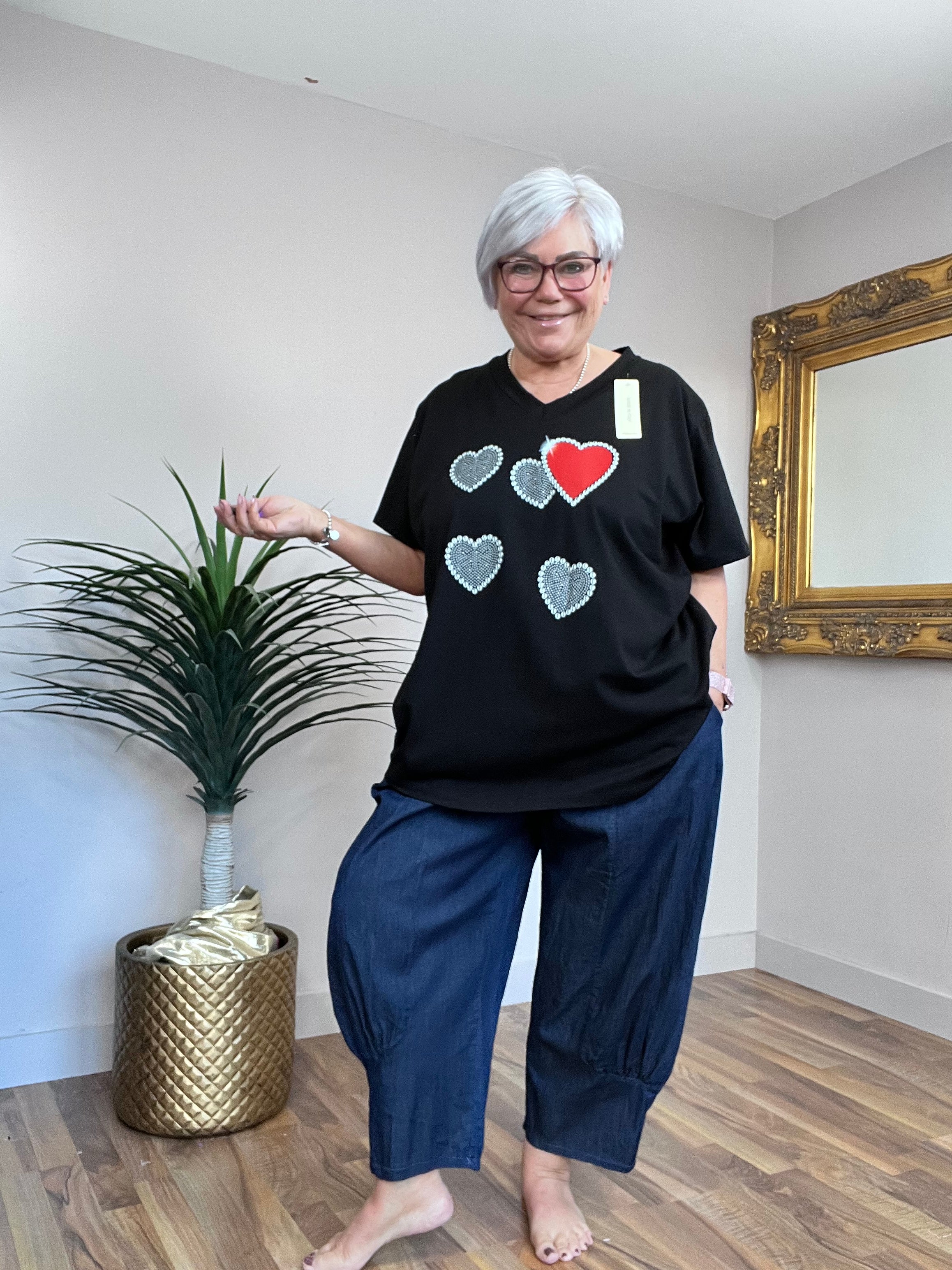 Heart V Neck T-Shirt