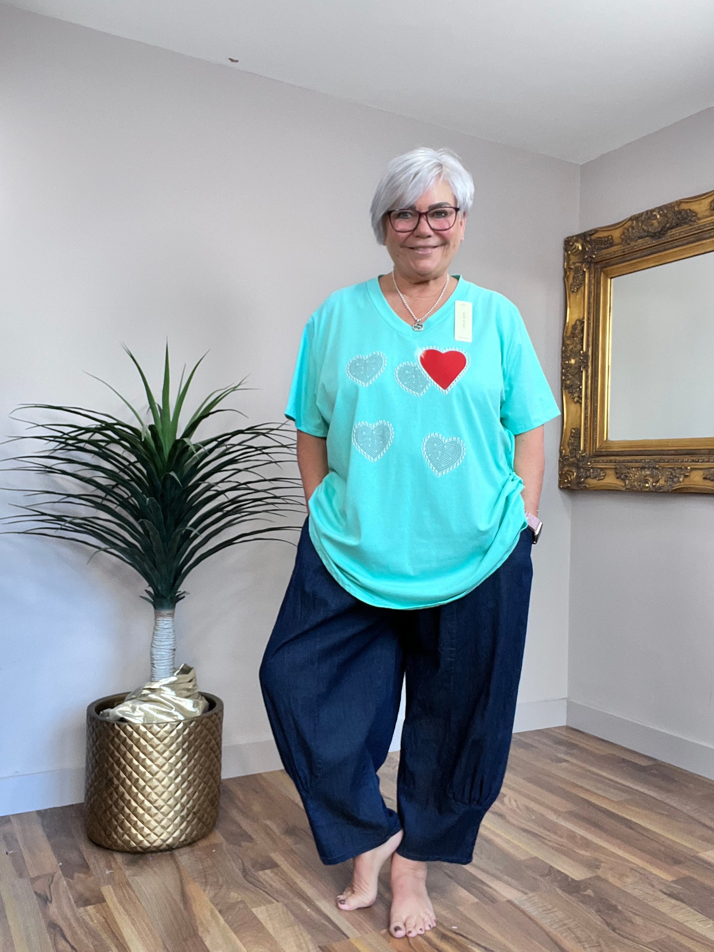 Heart V Neck T-Shirt