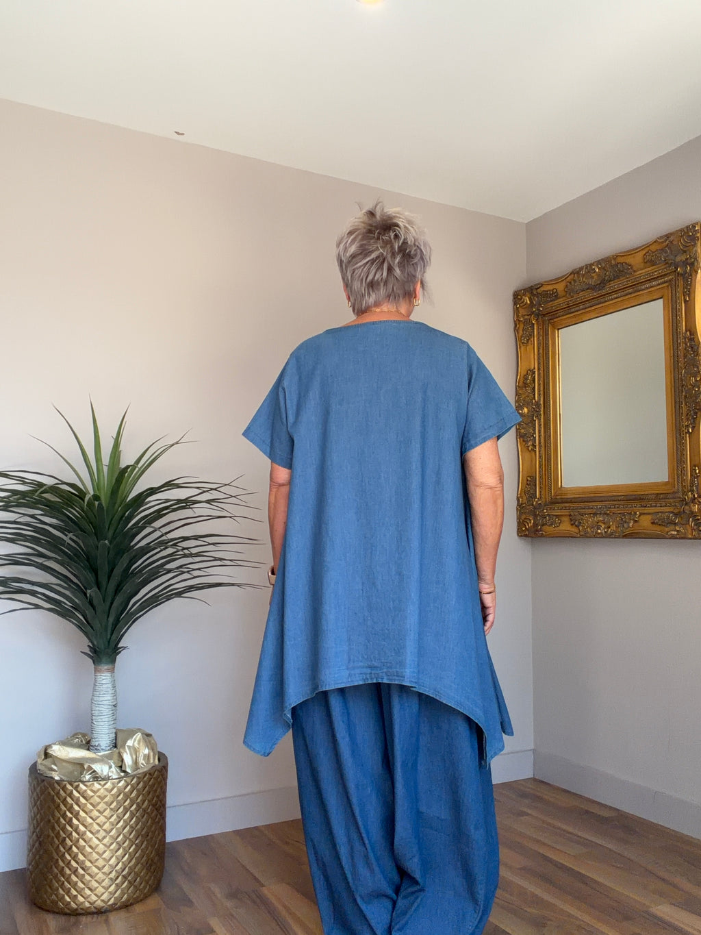 Misha Mid Denim Stretch Top