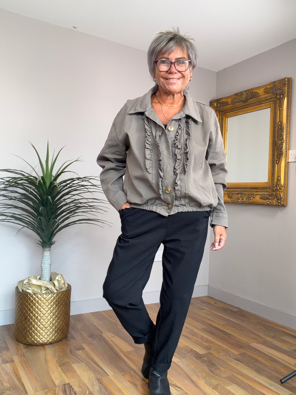 Size 14/16 Ruffle Denim Jacket
