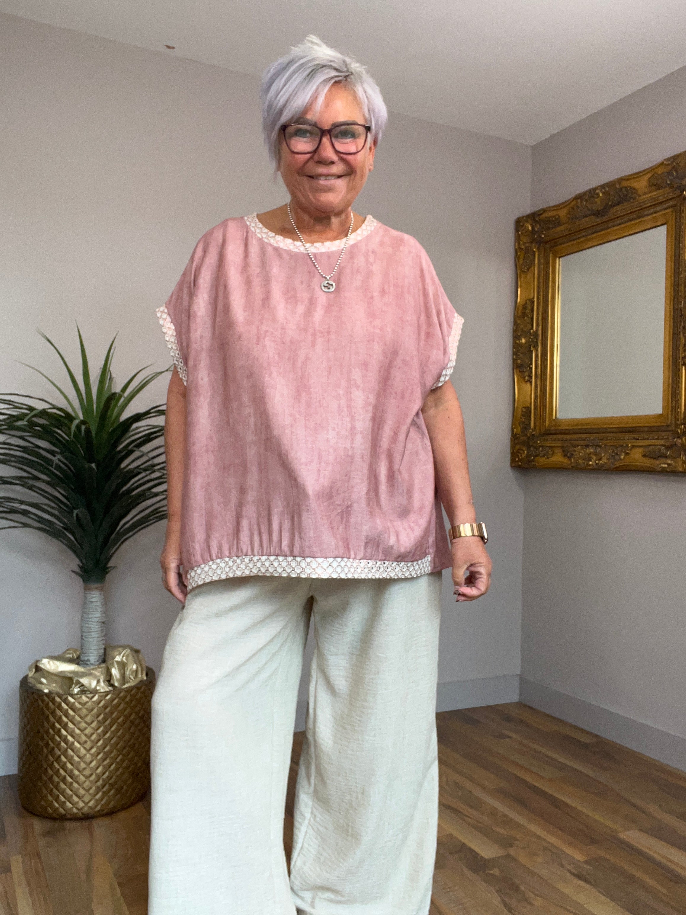 Harper Crochet Trim Top