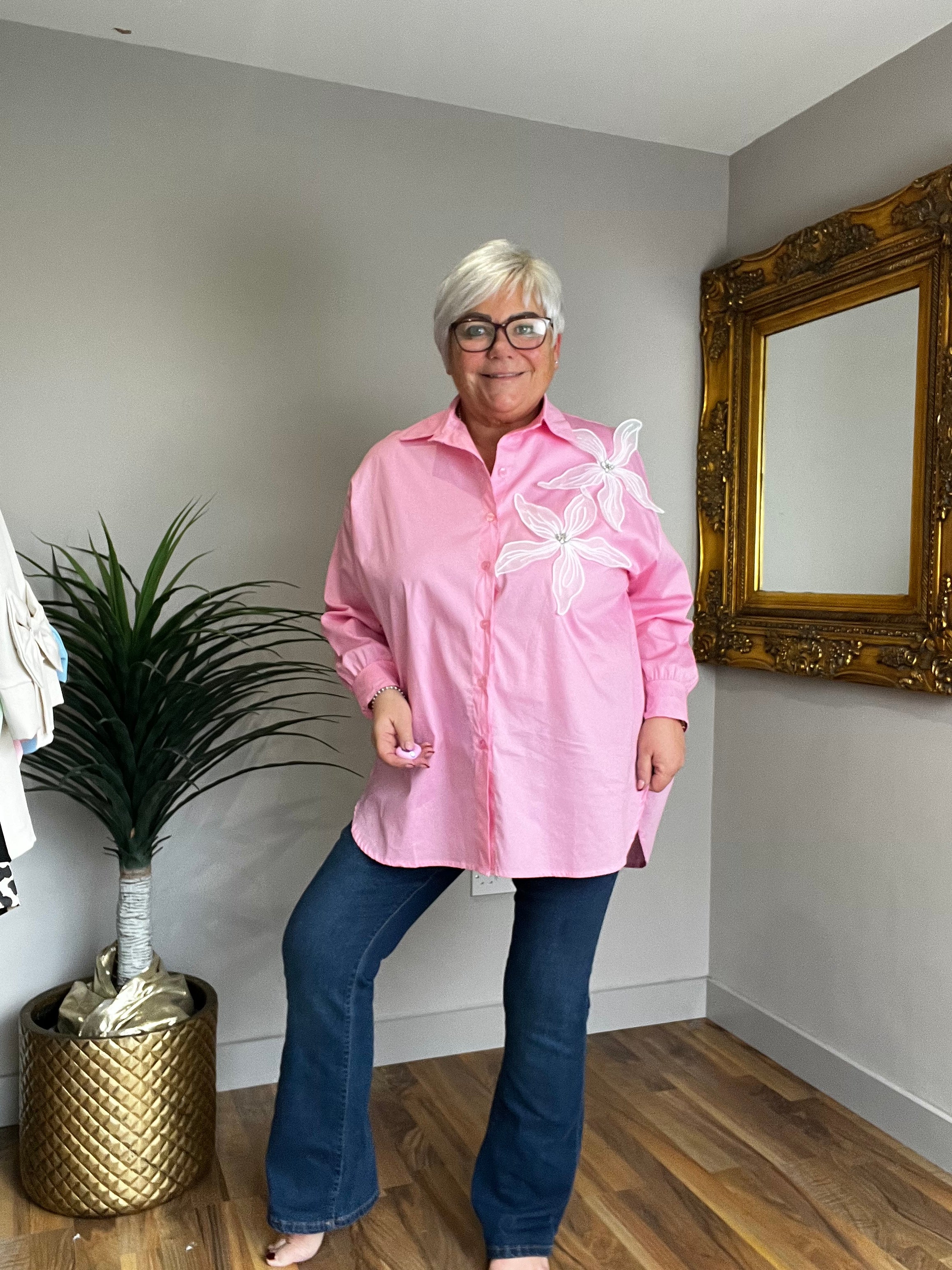 🔥 Sale No Return - Lily Cotten Diamanté Shirt