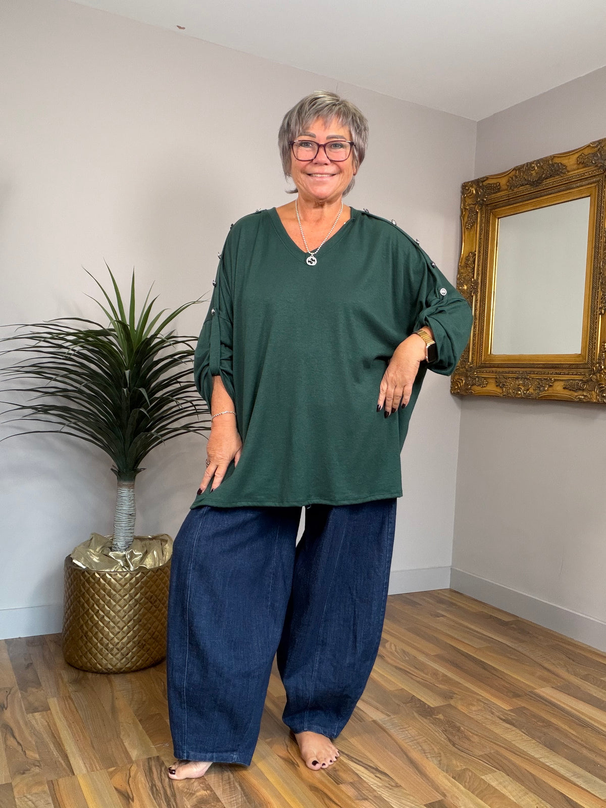 Military Lightweight V Neck Top