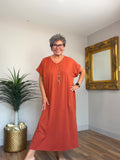 Jody Cotton/Jersey V Neck Dress