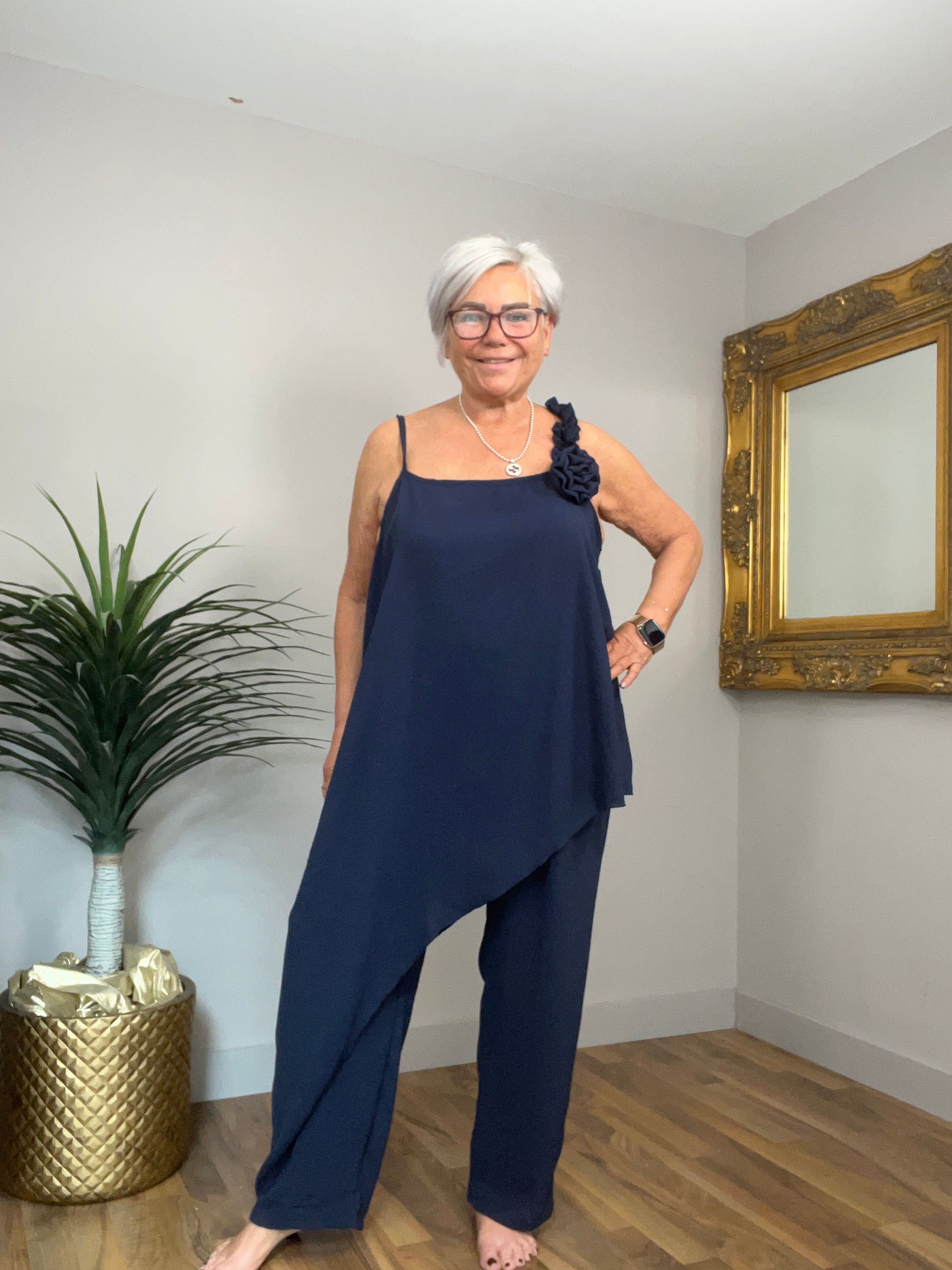 🔥 Sale No Return - Stunning Corsage Asymetric Top (Top Only)