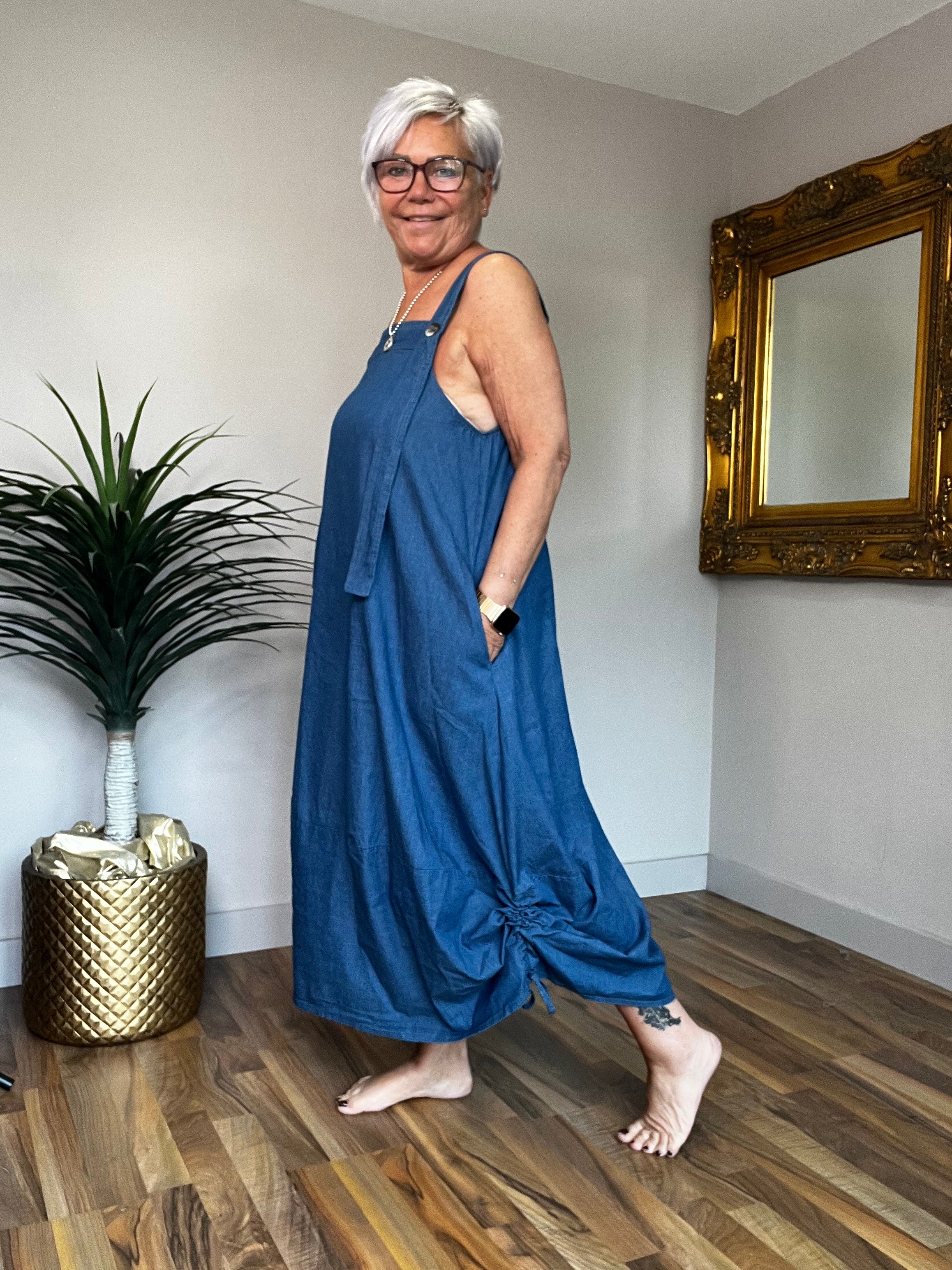 Denim Stretch Pinafore