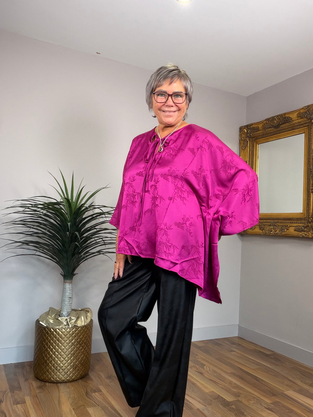 🔥 Sale No Return - Luxury Satin Feel Embroidered Top