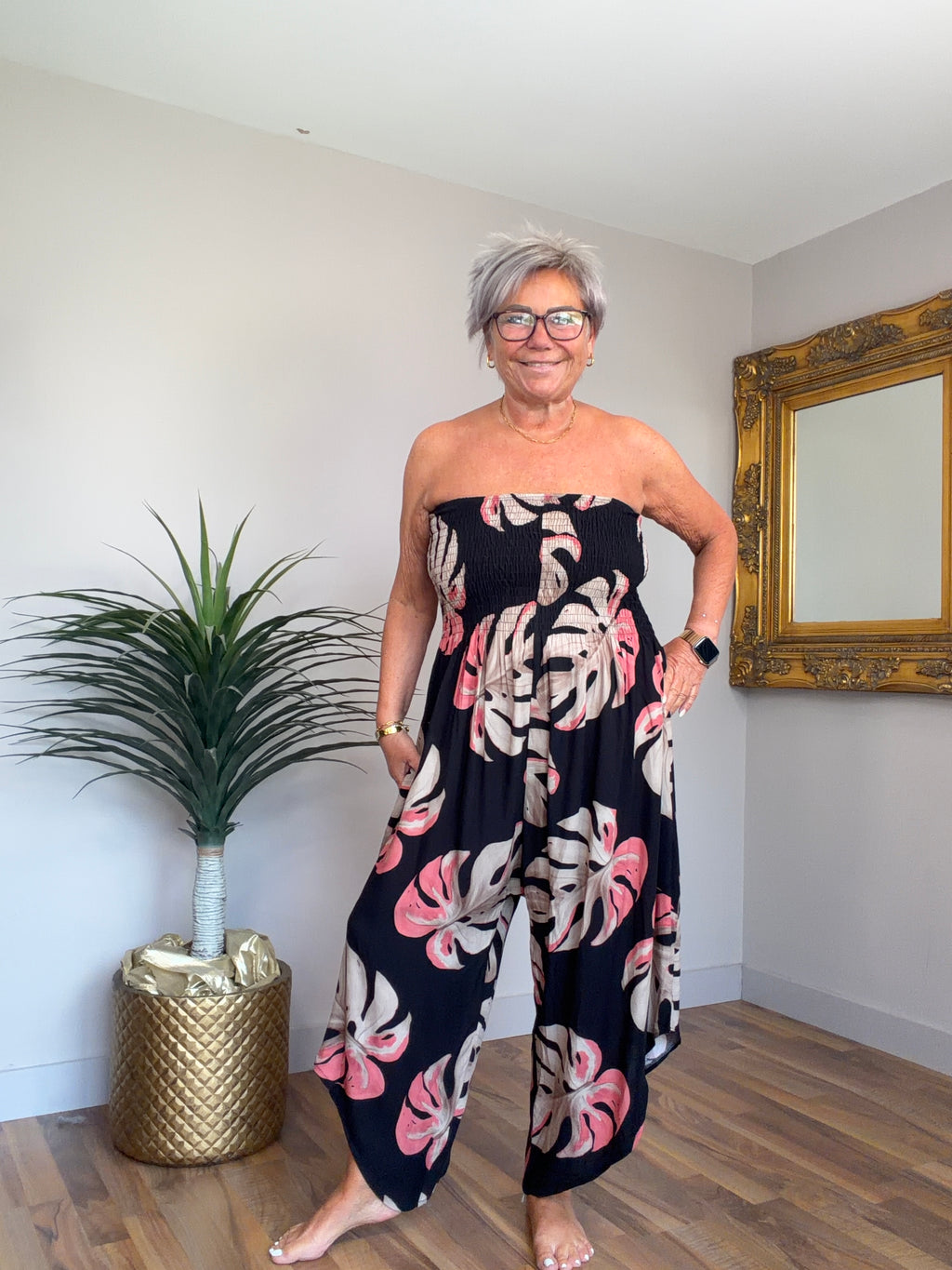 Lottie Leaf Print Jumpsuit