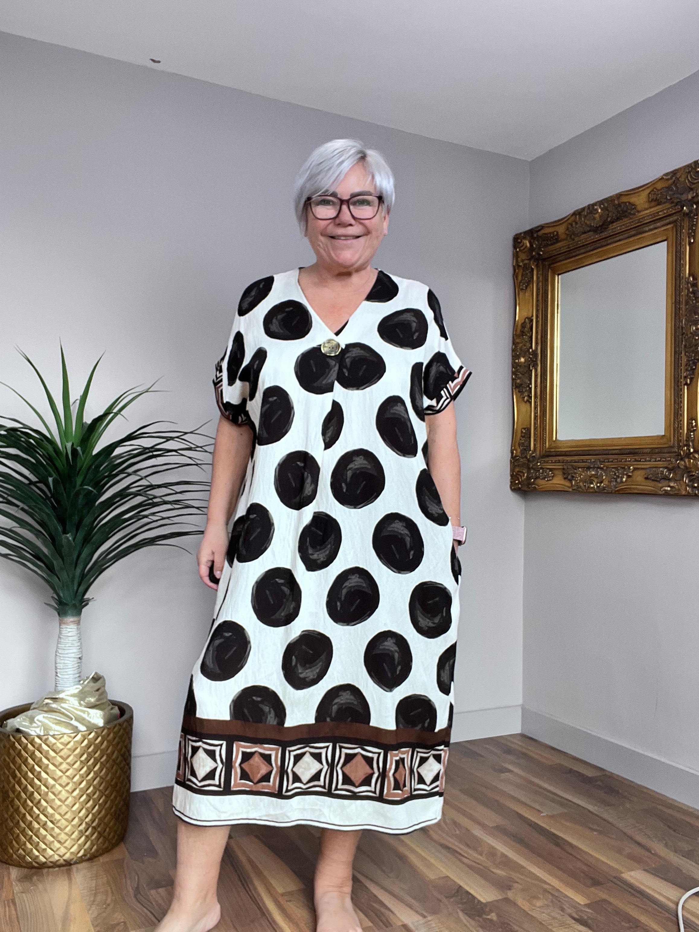 Stunning Polka Dot Shirt Dress