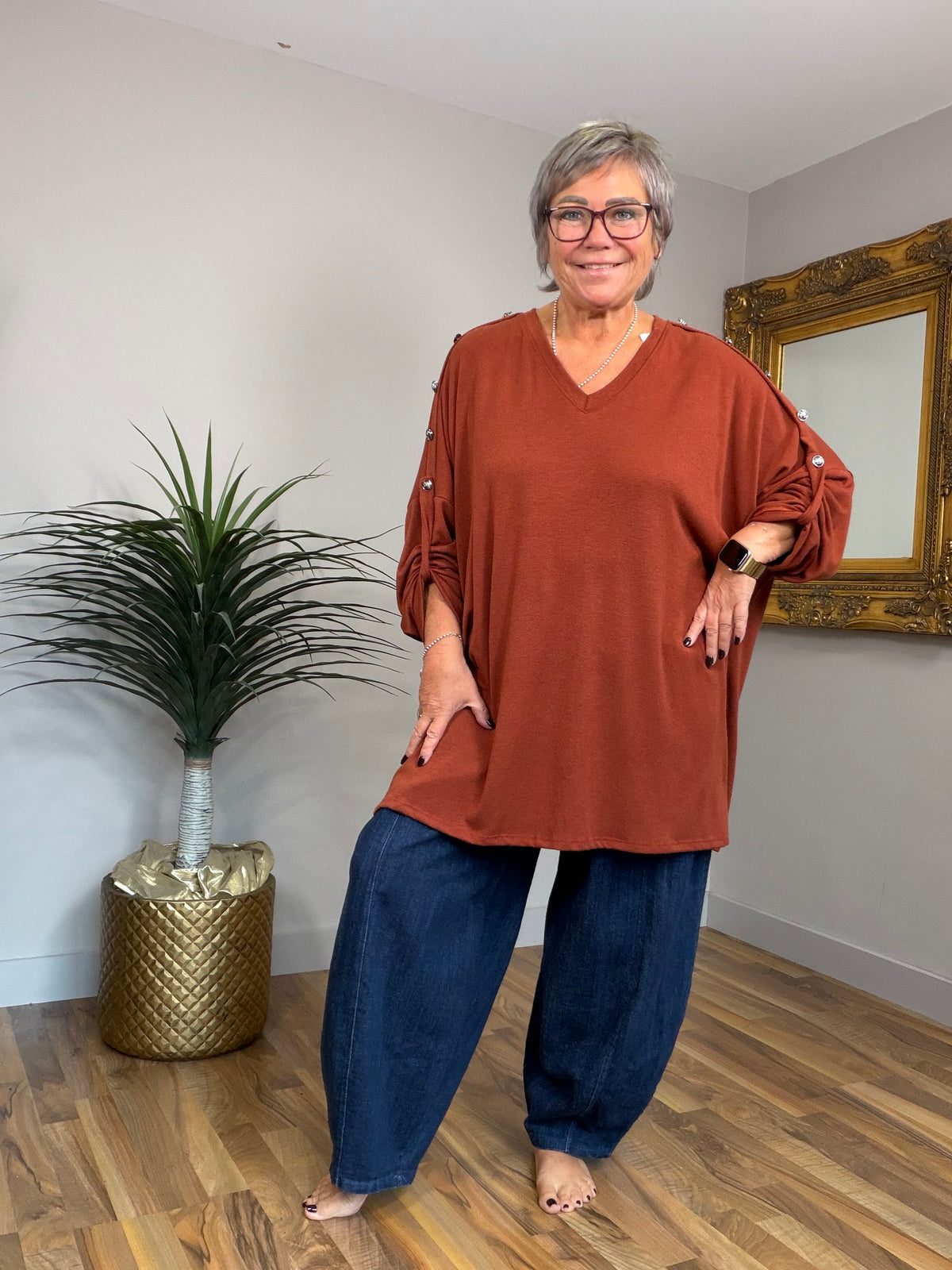 Military Lightweight V Neck Top