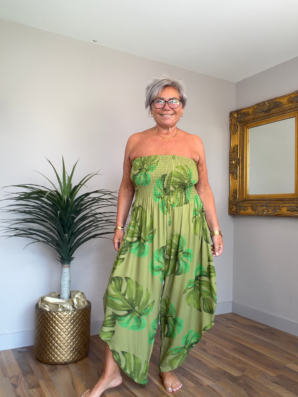 Lottie Leaf Print Jumpsuit