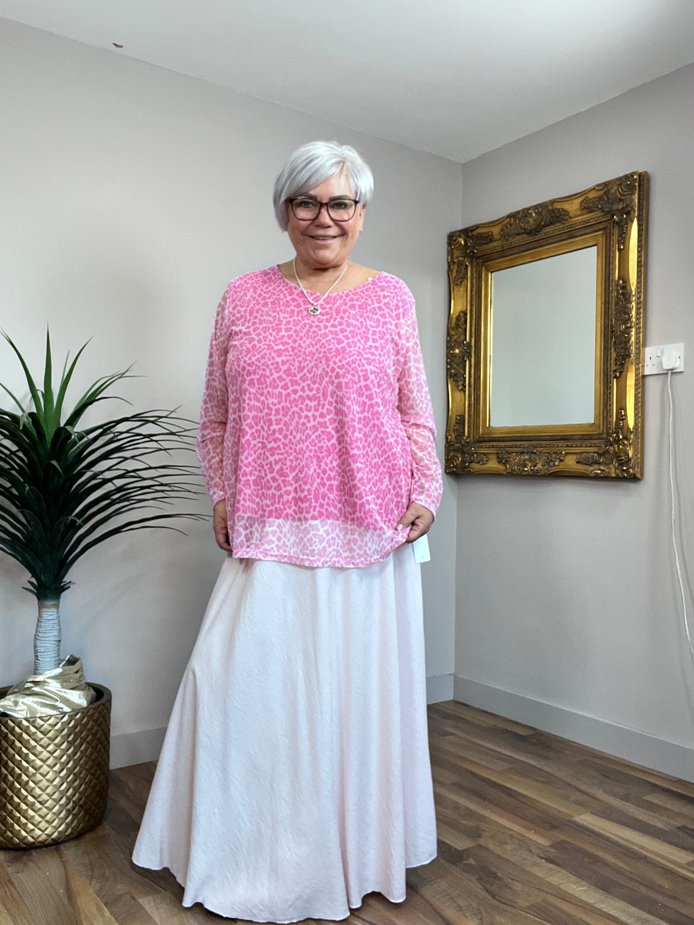 Sheer Animal Print Top