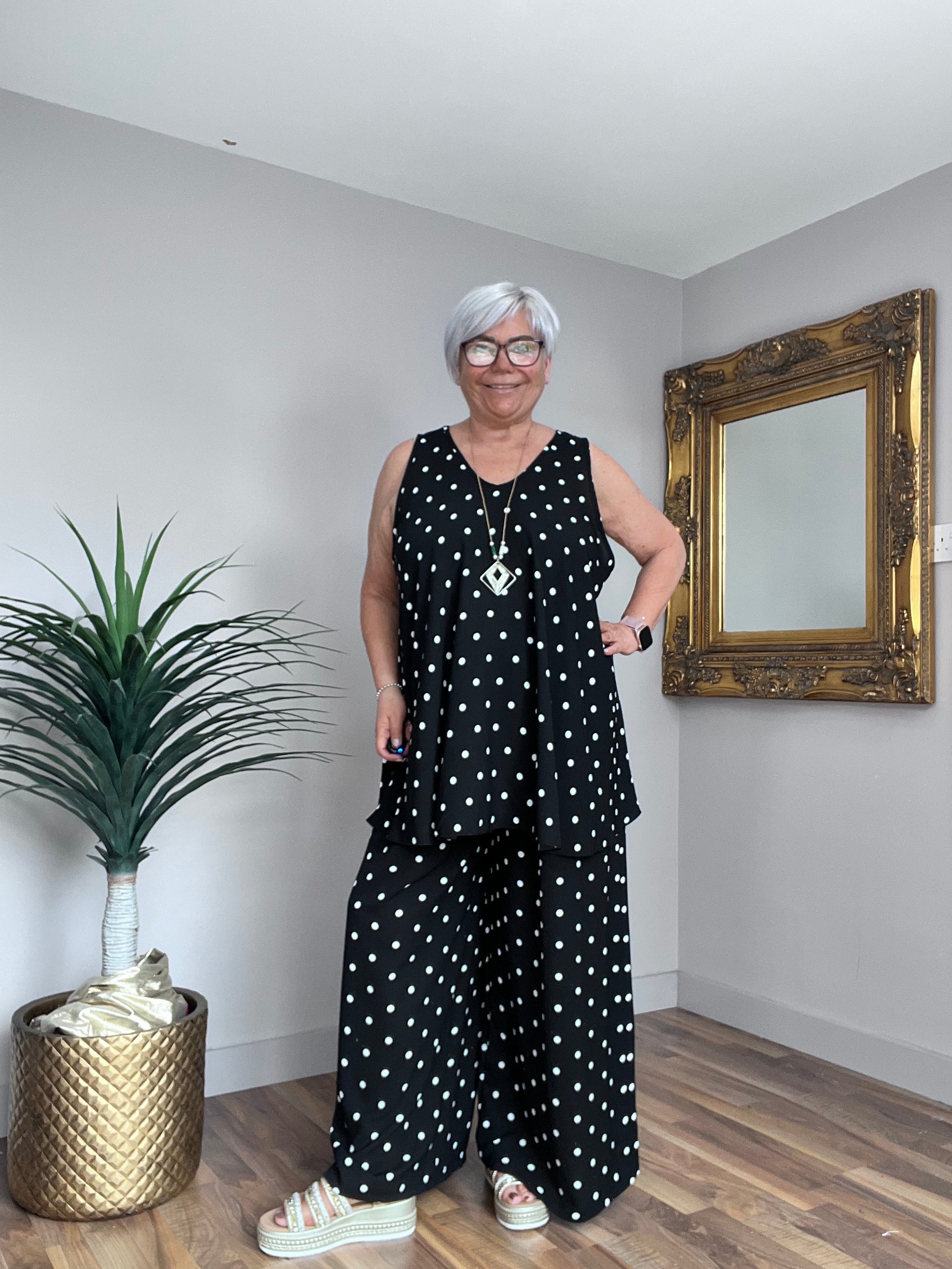 Navy Dotty Polka Dot Co Ord