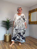 Silk Mix Palm Tree Pocket Dress