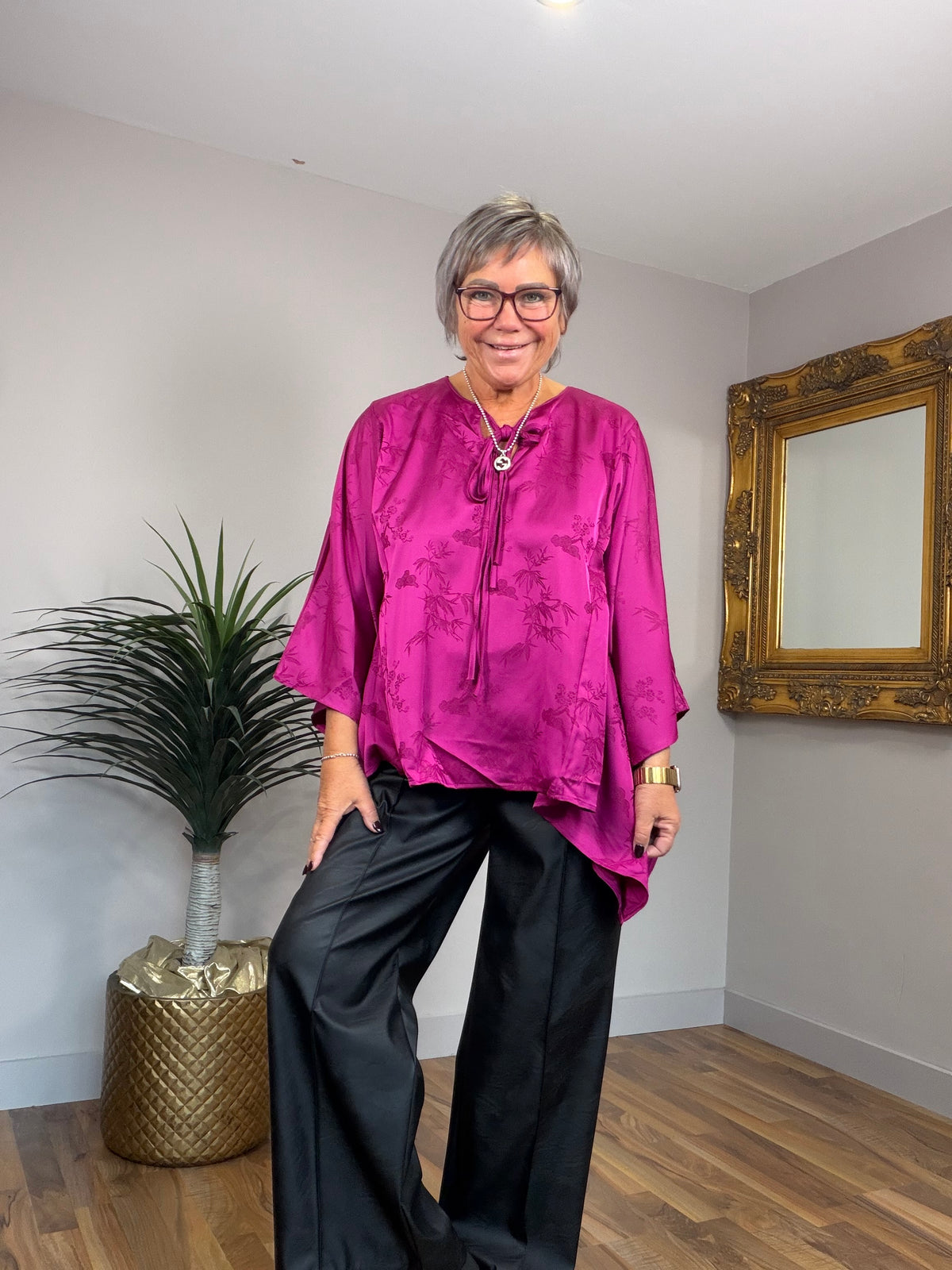 🔥 Sale No Return - Luxury Satin Feel Embroidered Top
