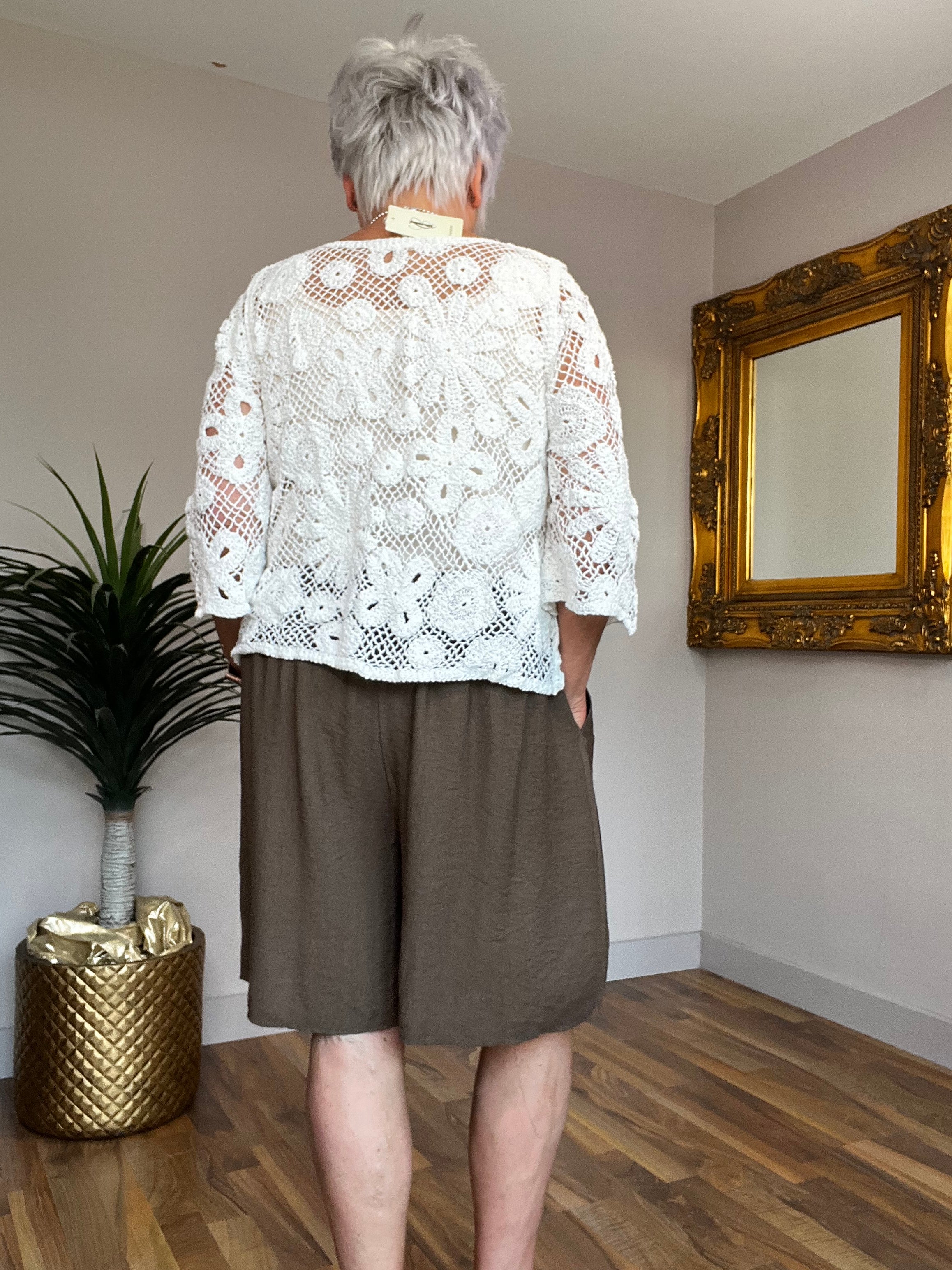 Crochet & Sequin Tie Bolero