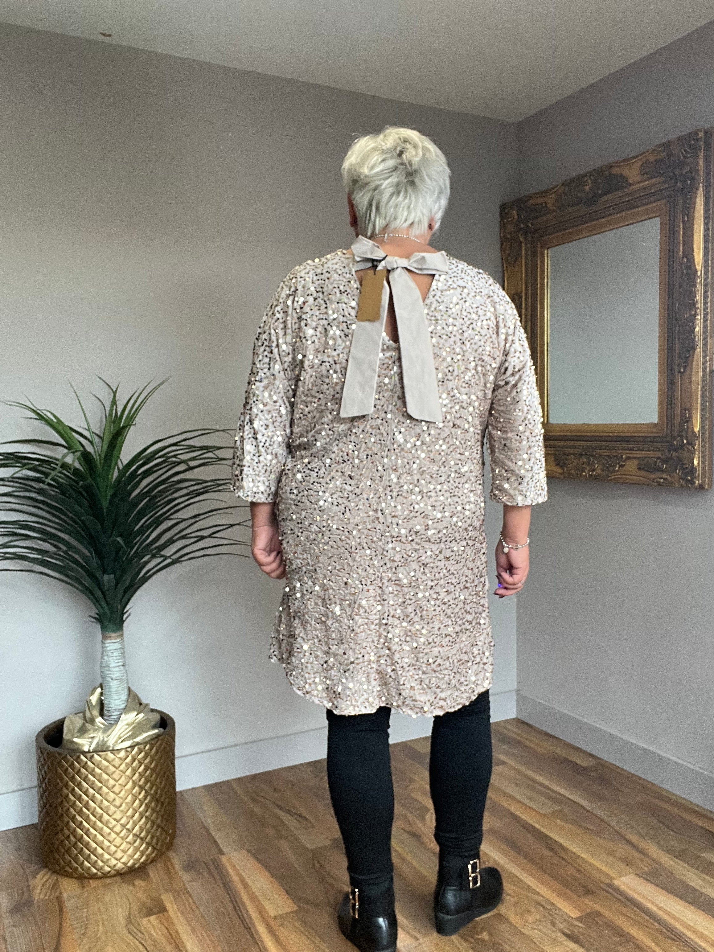 🔥 Sale No Return - Glitz Sequin Tunic Dress