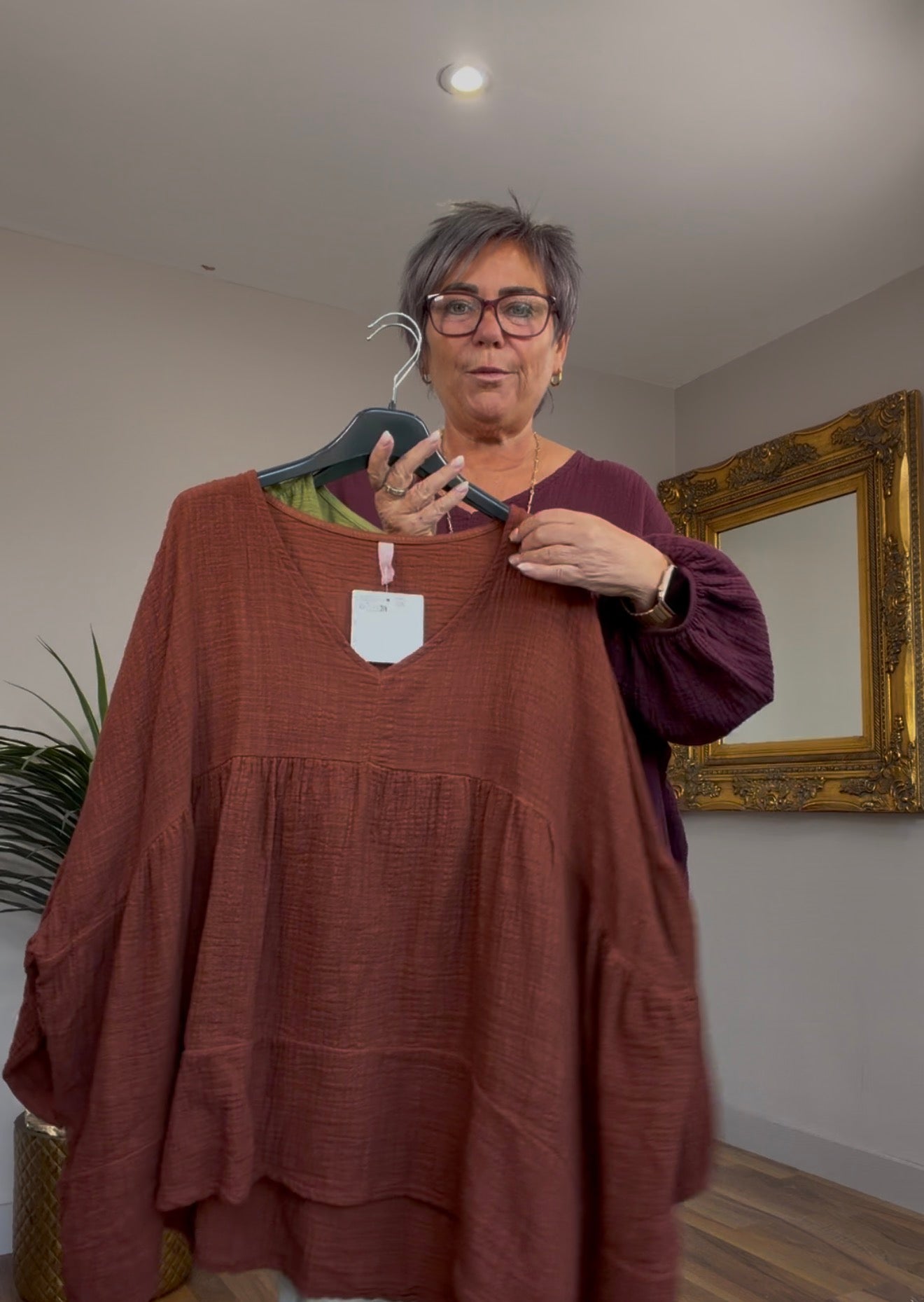 Pattie Plain Cotton Smock Style top