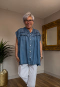 Smock Style Denim Top