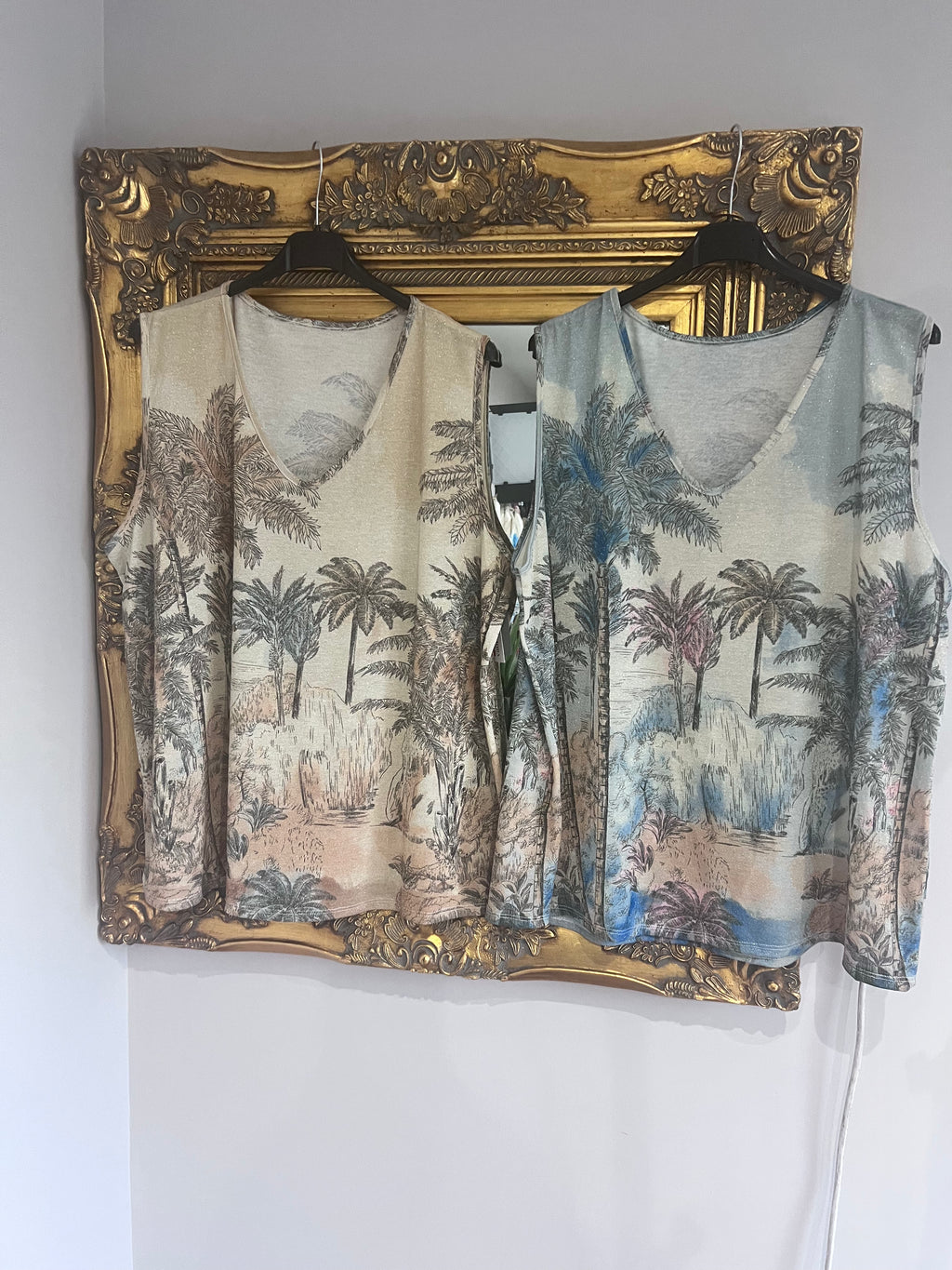 Glitzy Palm Vest Top