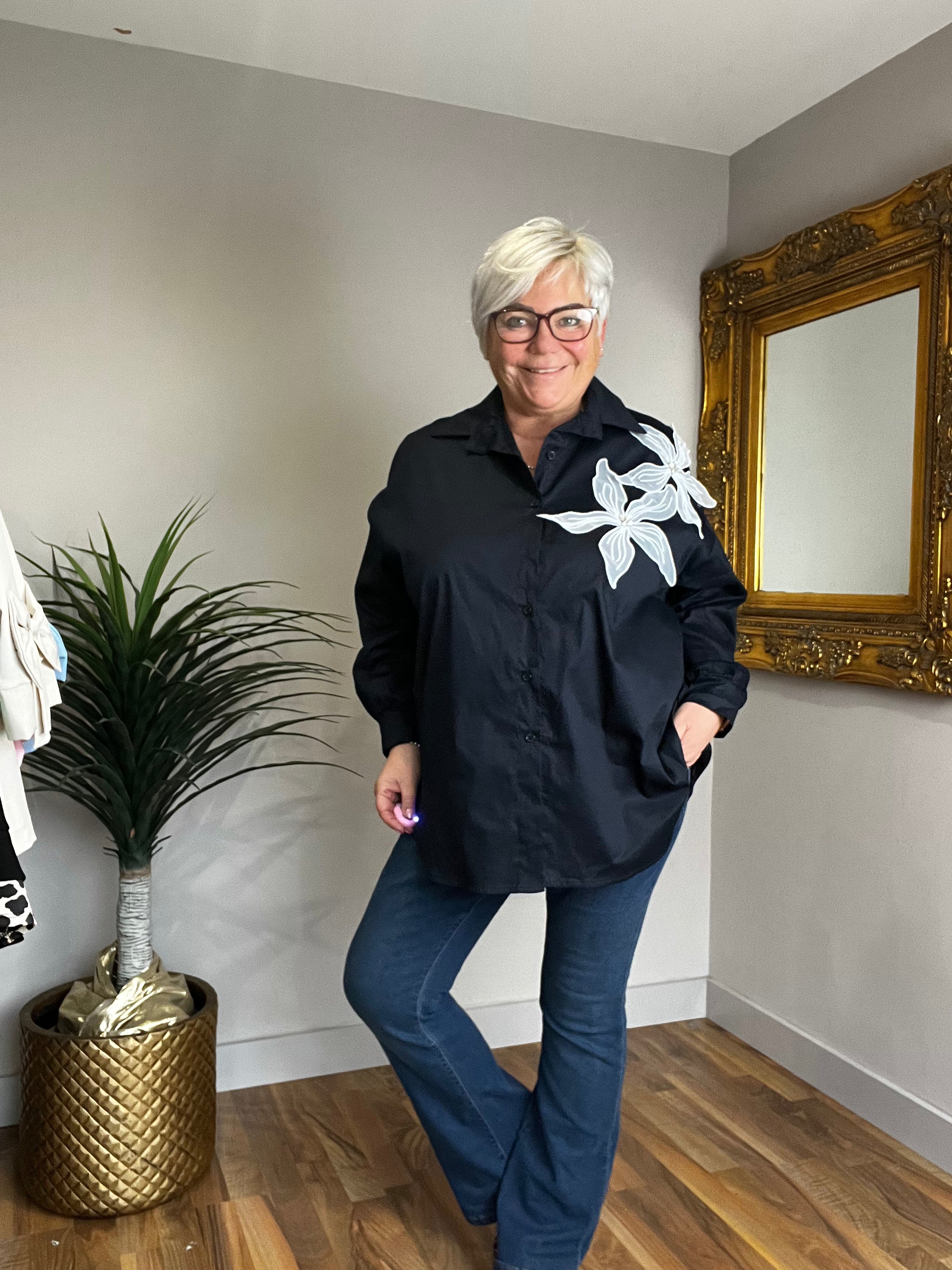 🔥 Sale No Return - Lily Cotten Diamanté Shirt