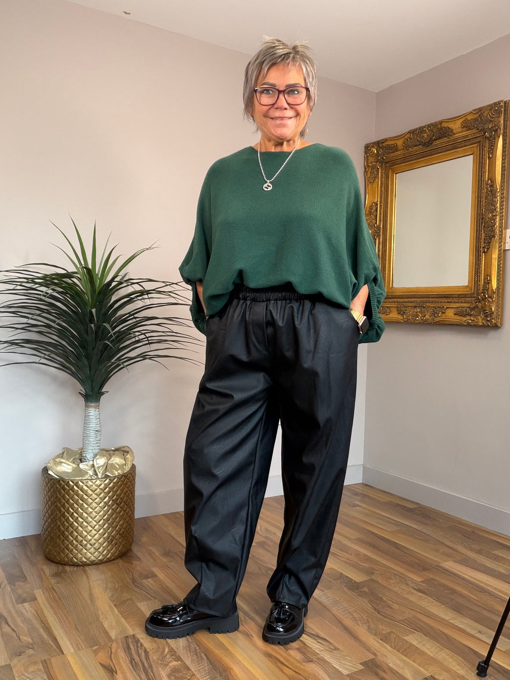 PU Boyfriend Pants